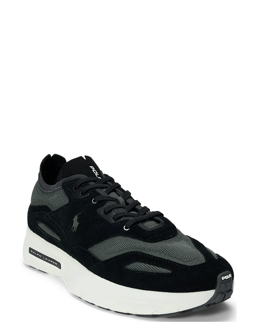 Polo Ralph Lauren - Boerum Suede-Paneled Knit Sneaker - nach anlass kaufen - black/charcoal gr - 4