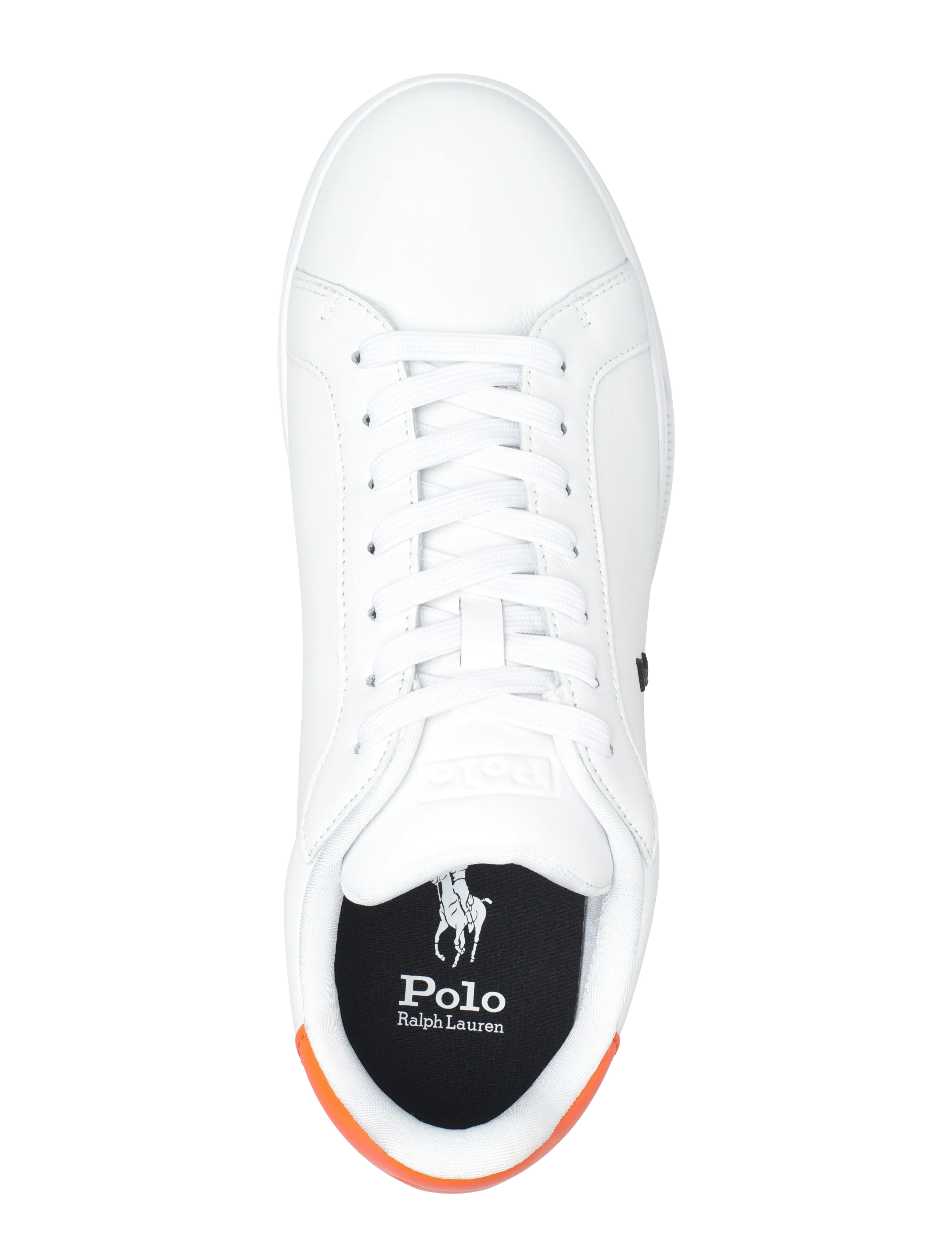Polo Ralph Lauren - LEATHER-HRT CRT II-SK-LTL - lave sneakers - white/resort oran - 3