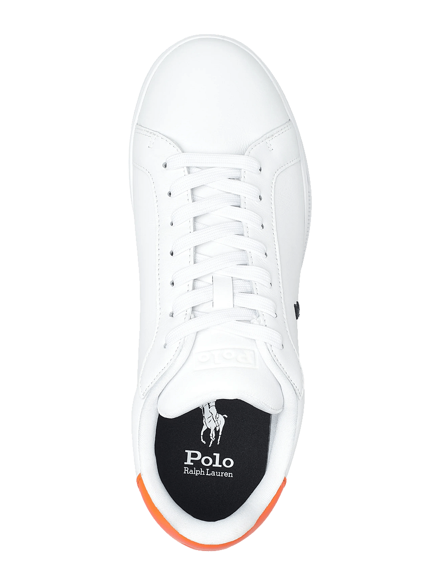 Polo Ralph Lauren - LEATHER-HRT CRT II-SK-LTL - lave sneakers - white/resort oran - 3