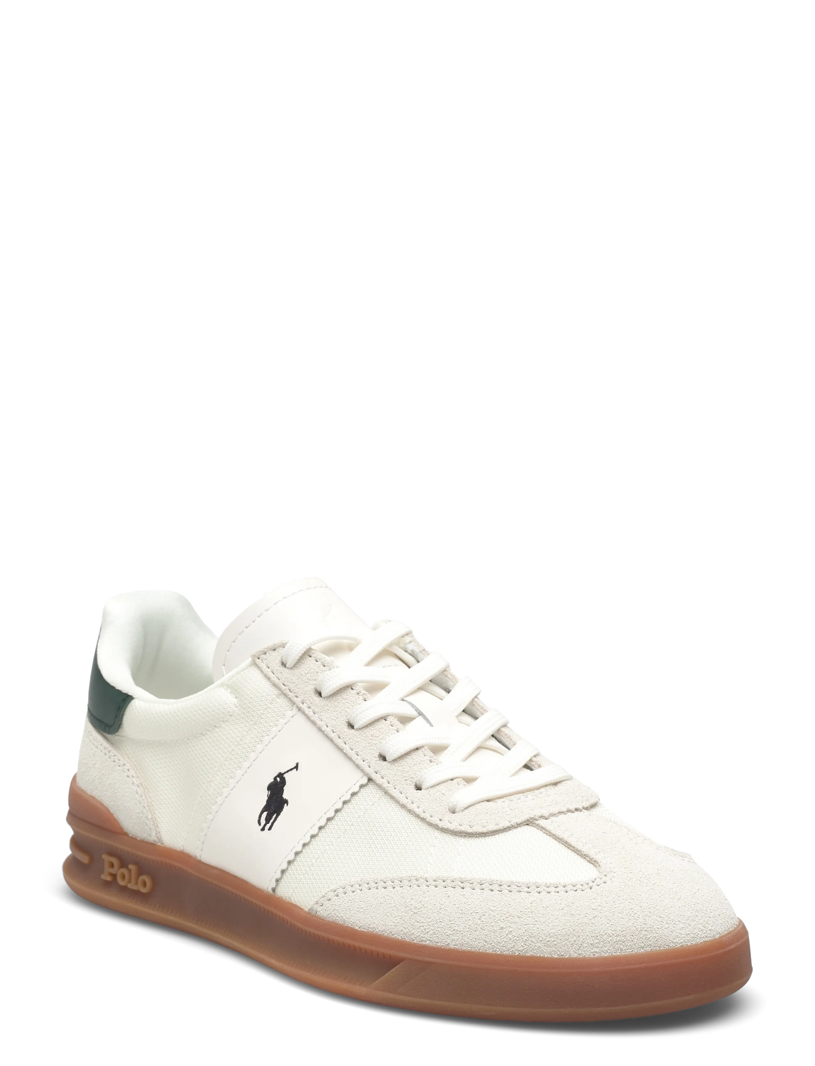 Polo Ralph Lauren Heritage Aera Suede-Paneled Sneaker - Schuhe - BIANCO/COLLEGE GR / black