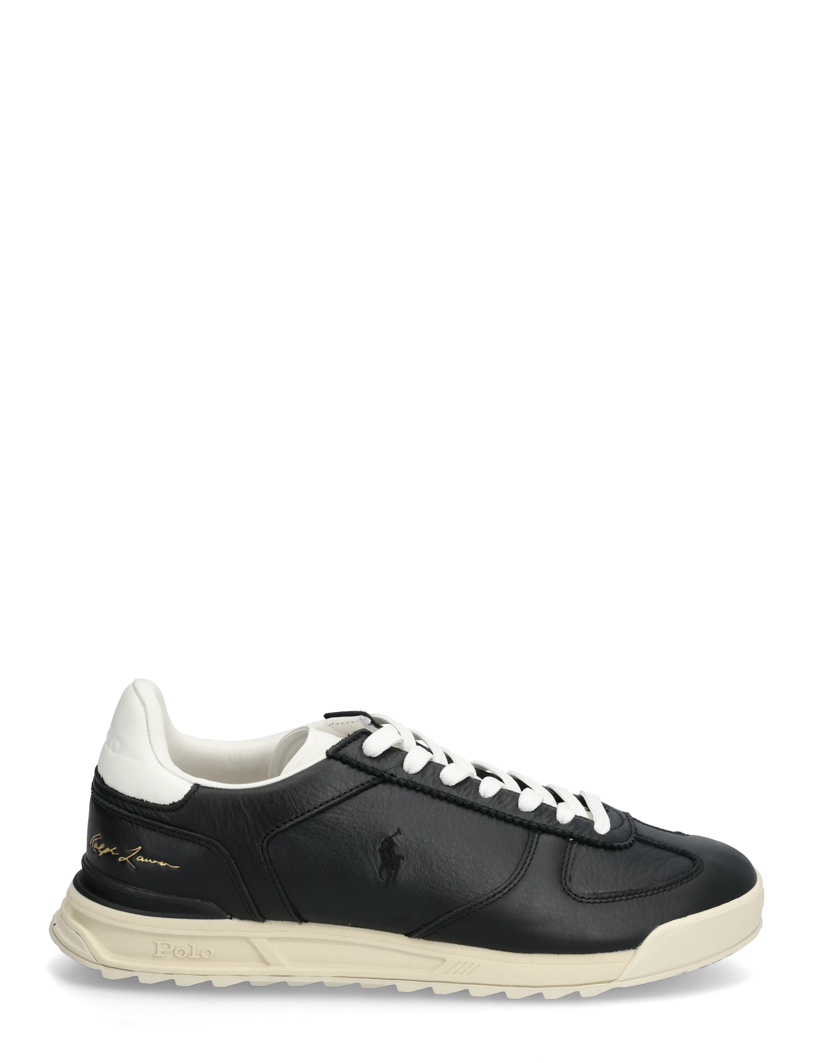 Polo Ralph Lauren - LEATHER-VARICK SIG-SK-LTL - lave sneakers - black - 1