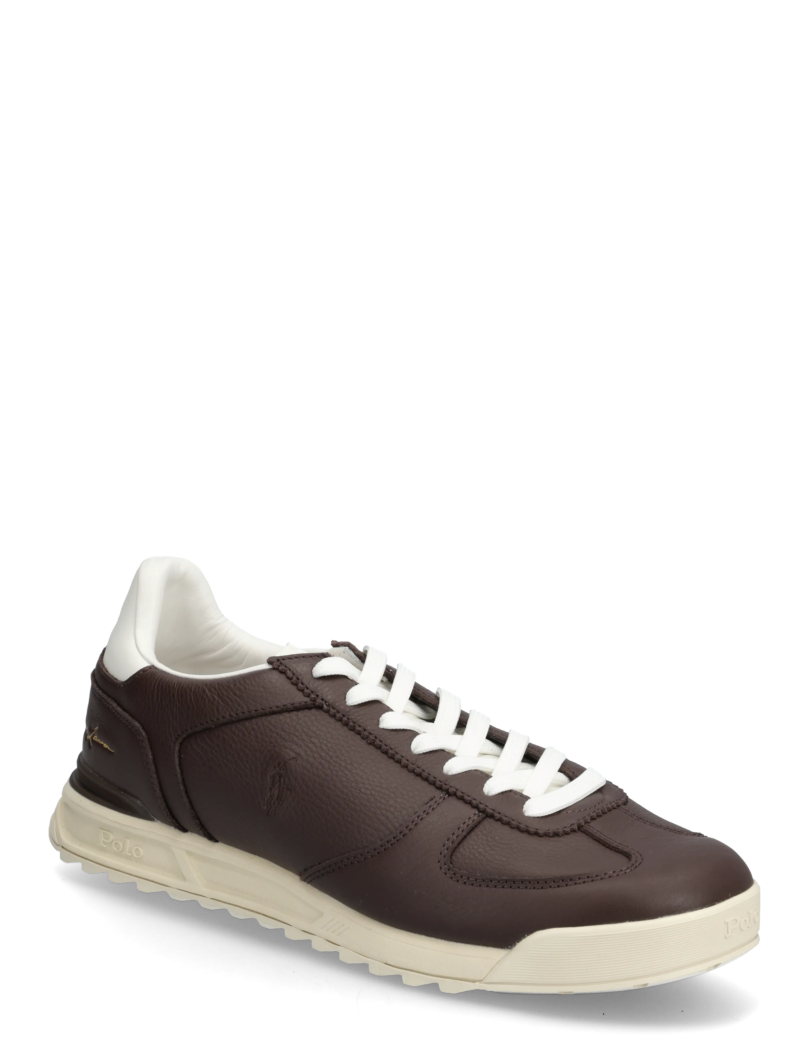 Polo Ralph Lauren Varick Leather Sneaker, 43, Brown, Sneakers > Sneakers Med Lav Top, Herre