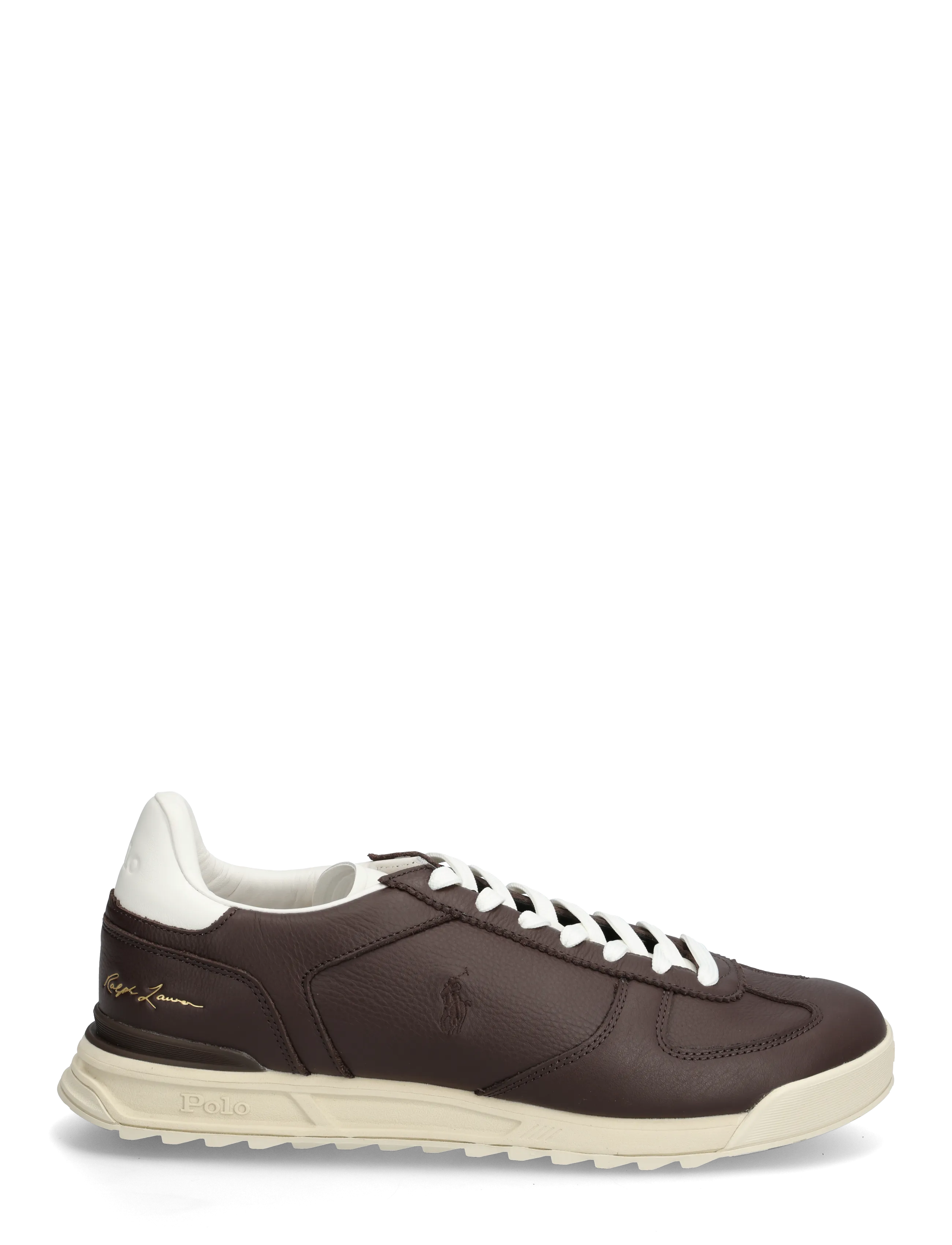 Polo Ralph Lauren - LEATHER-VARICK SIG-SK-LTL - lave sneakers - dark brown - 1
