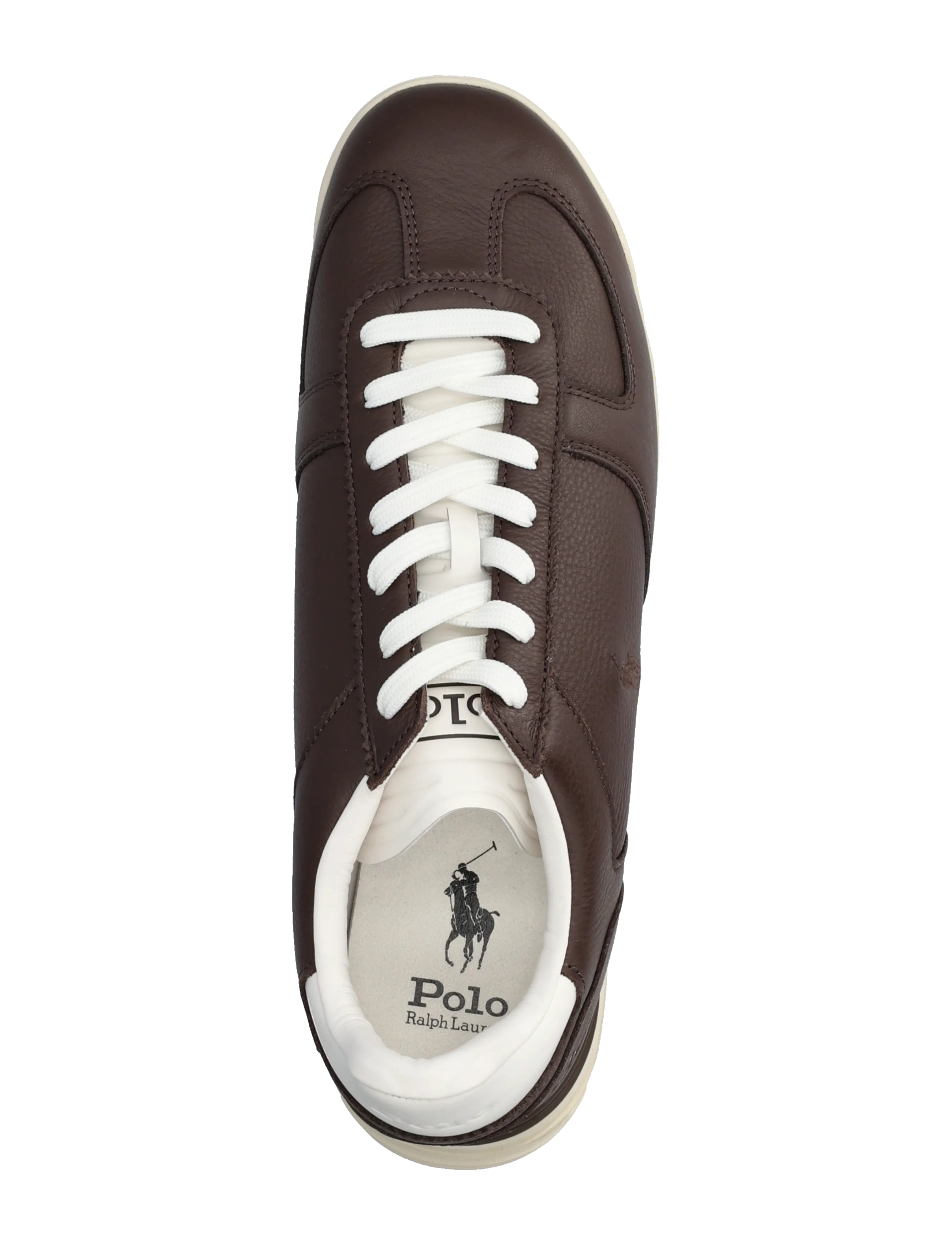Polo Ralph Lauren - LEATHER-VARICK SIG-SK-LTL - lave sneakers - dark brown - 3