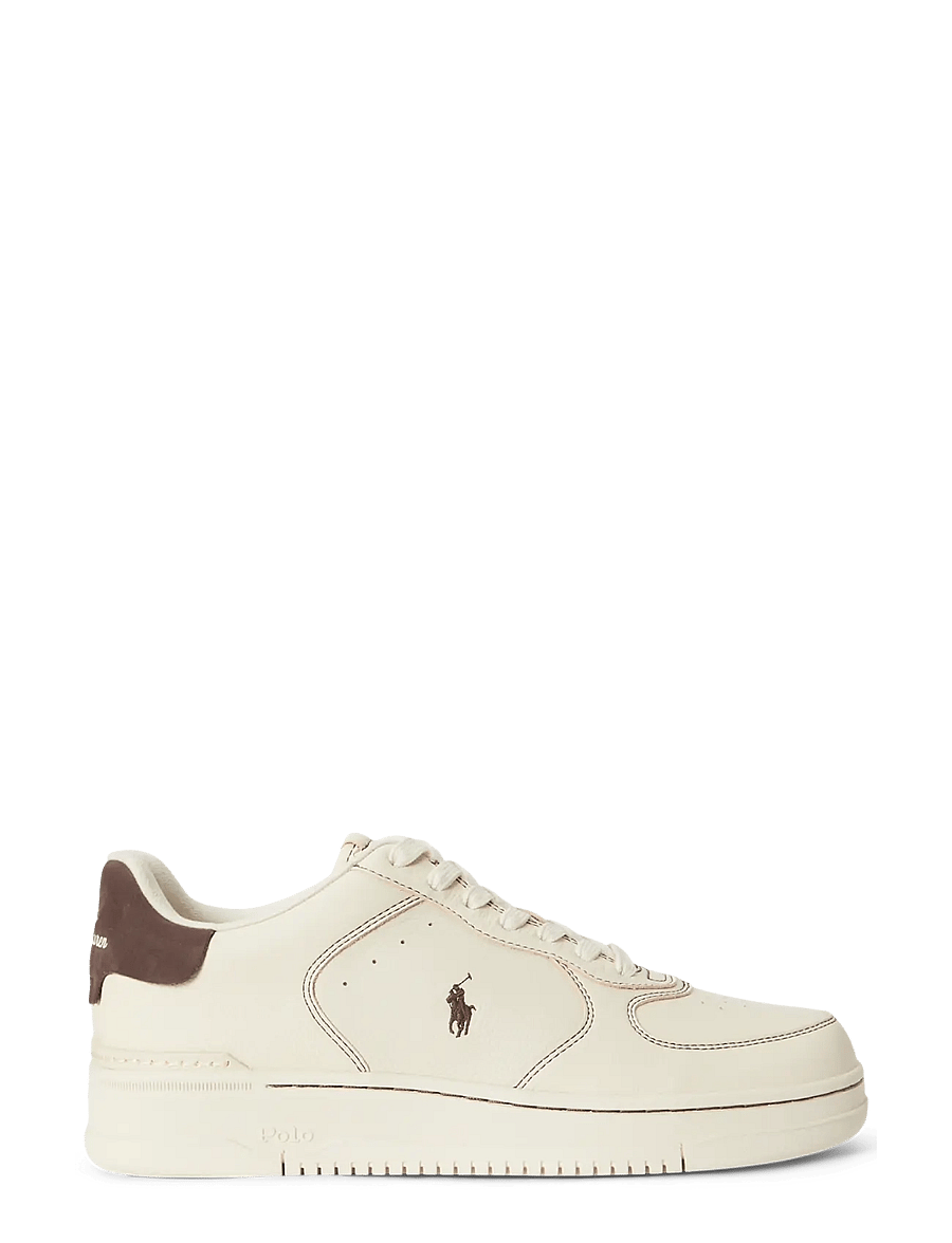 Polo Ralph Lauren - Masters Court Leather Sneaker - madala säärega - ecru/dark brown - 0