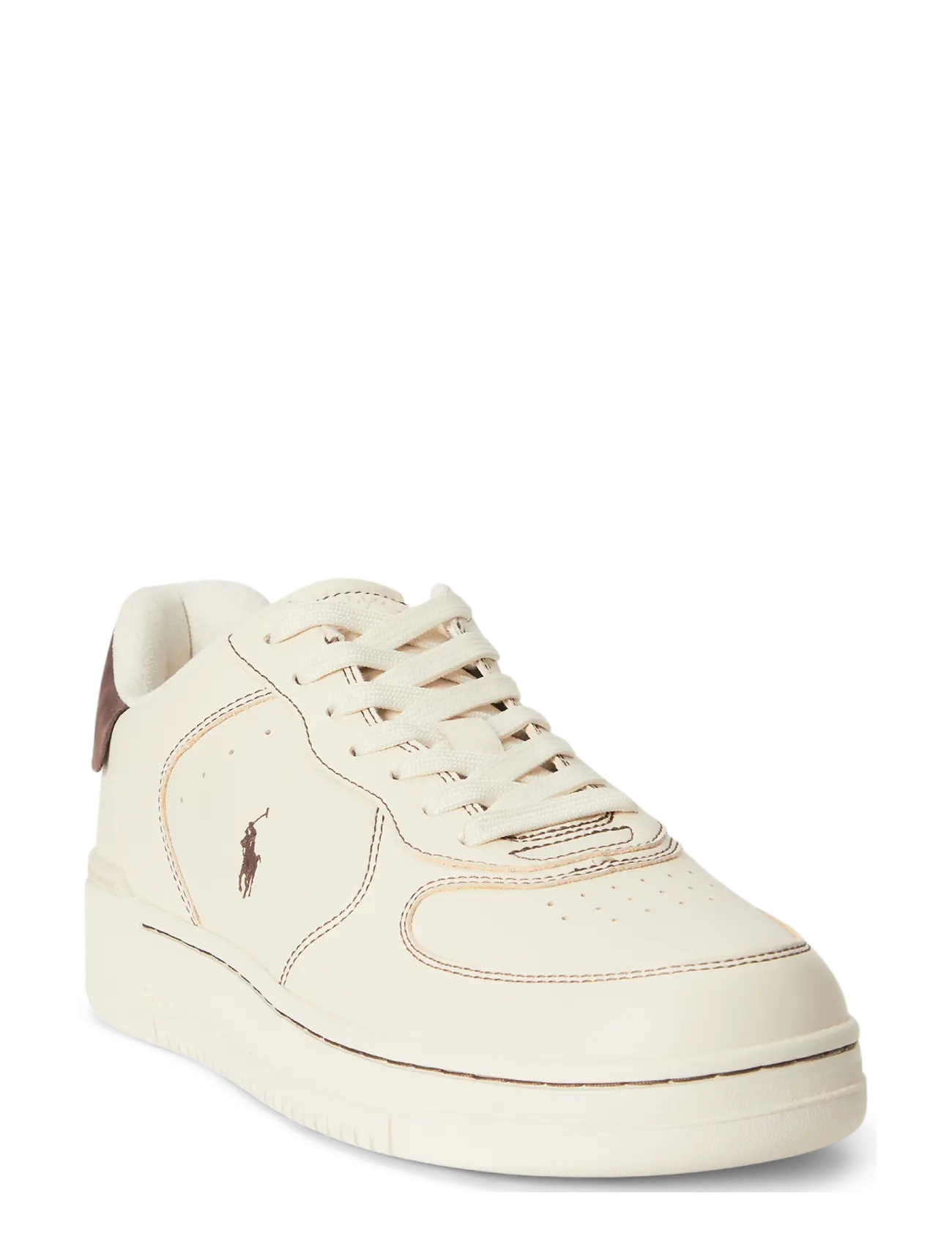 Polo Ralph Lauren - Masters Court Leather Sneaker - madala säärega - ecru/dark brown - 3
