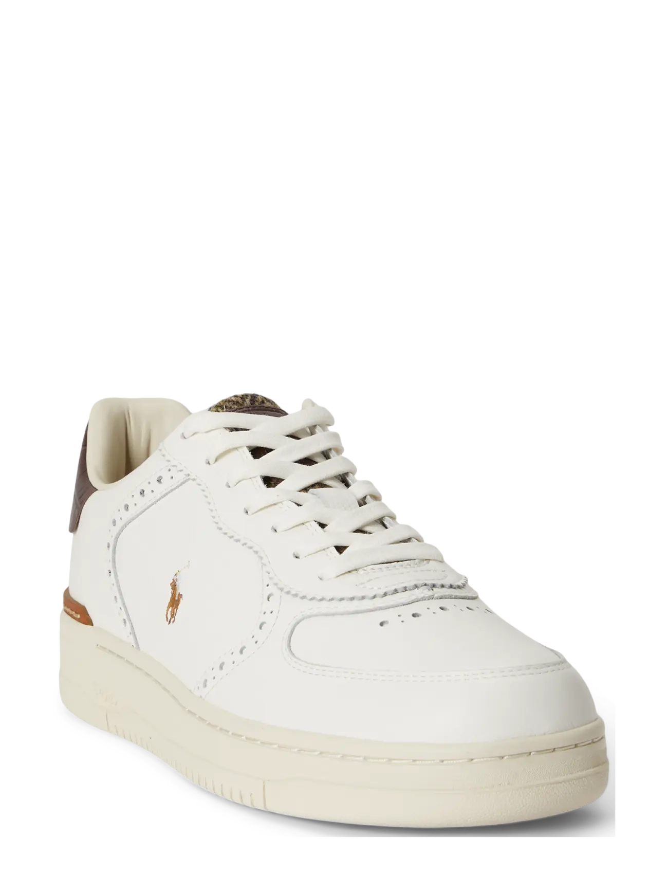 Polo Ralph Lauren - Masters Court Leather Brogue Sneaker - low-top sneaker - deckwash white/br - 1