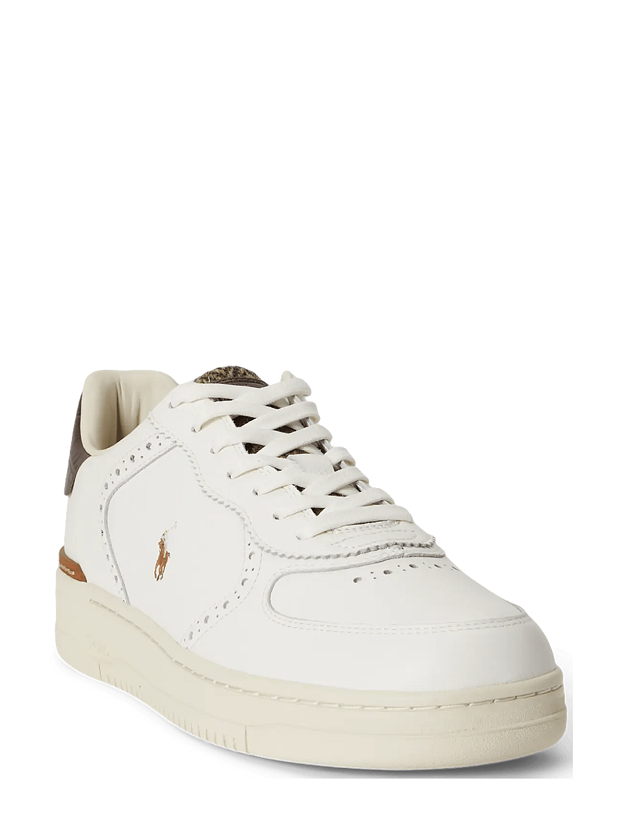 Polo Ralph Lauren - Masters Court Leather Brogue Sneaker - low-top sneaker - deckwash white/br - 1