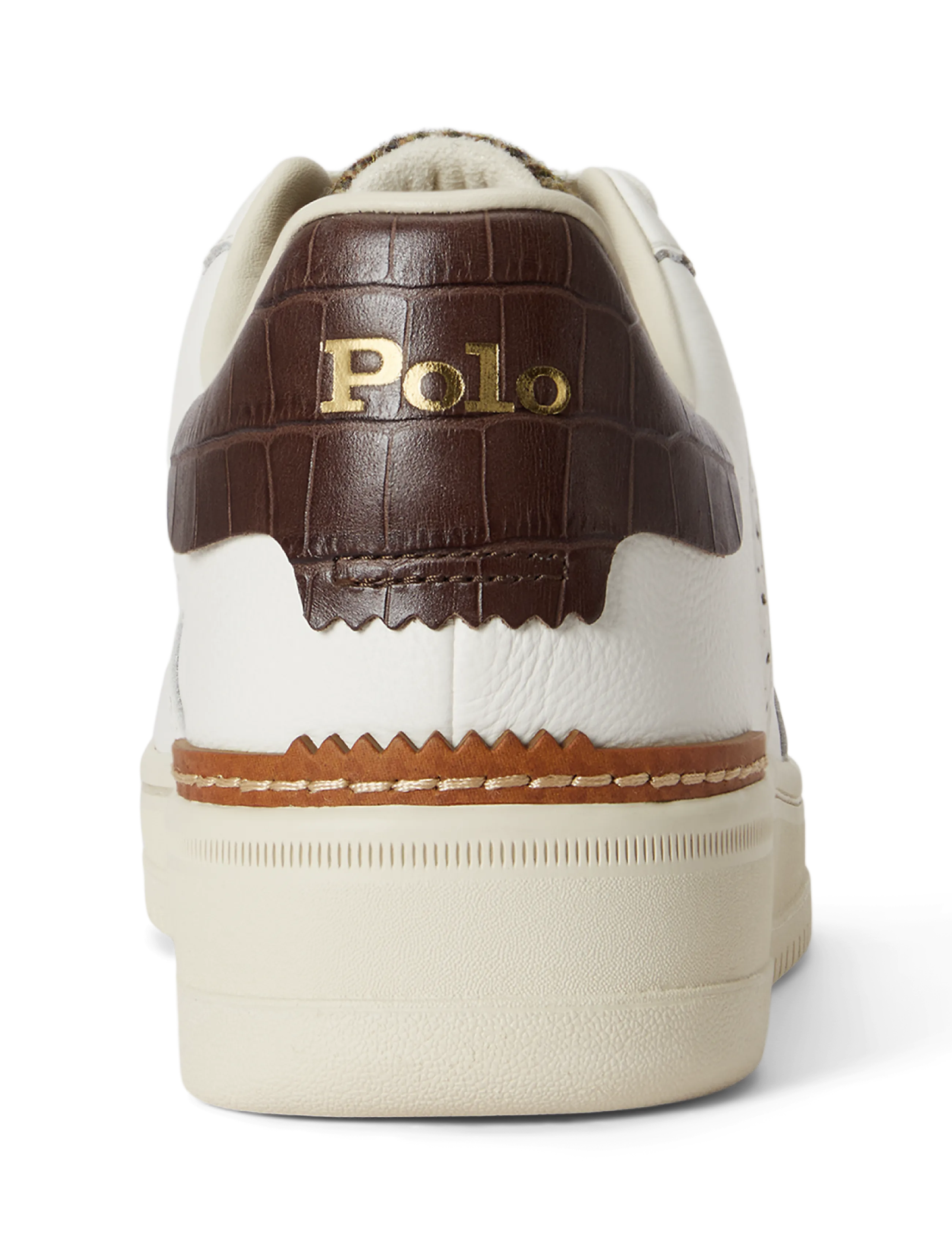 Polo Ralph Lauren - Masters Court Leather Brogue Sneaker - low-top sneaker - deckwash white/br - 3