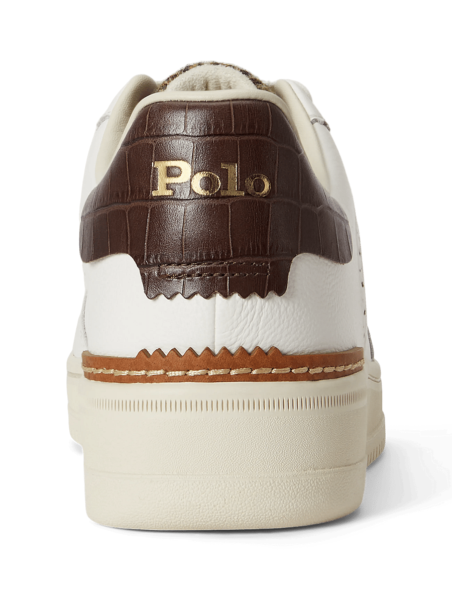 Polo Ralph Lauren - Masters Court Leather Brogue Sneaker - low-top sneaker - deckwash white/br - 3