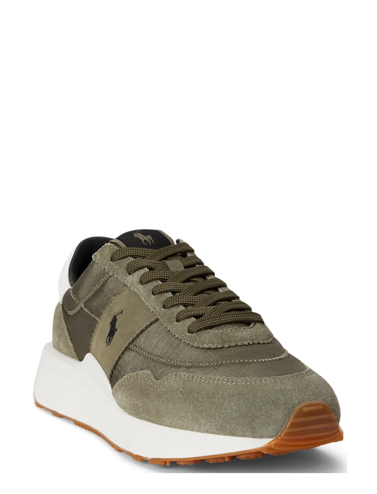 Polo Ralph Lauren - Train 89 Suede-Paneled Sneaker - lave sneakers - cruise olive - 1
