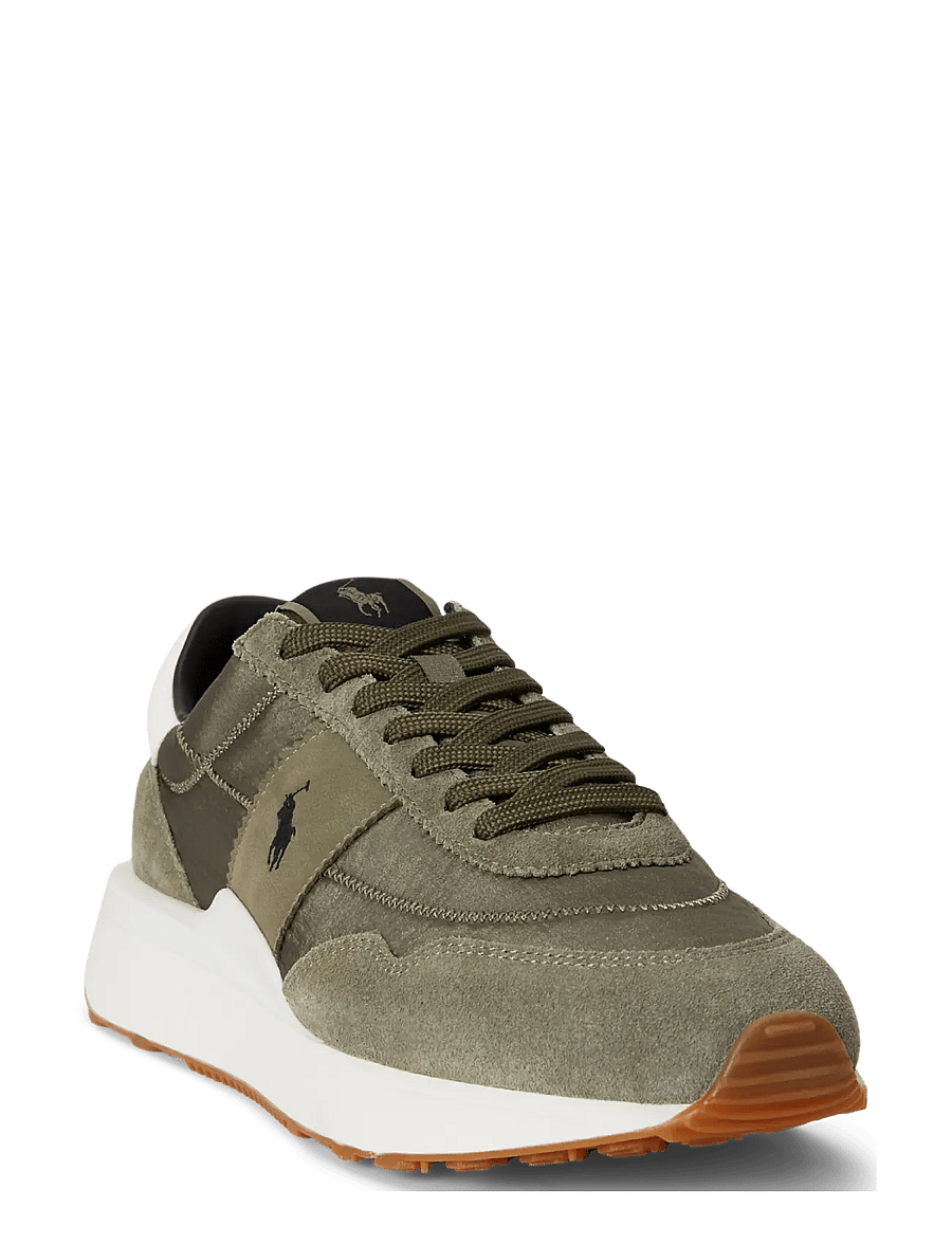 Polo Ralph Lauren - Train 89 Suede-Paneled Sneaker - lave sneakers - cruise olive - 1