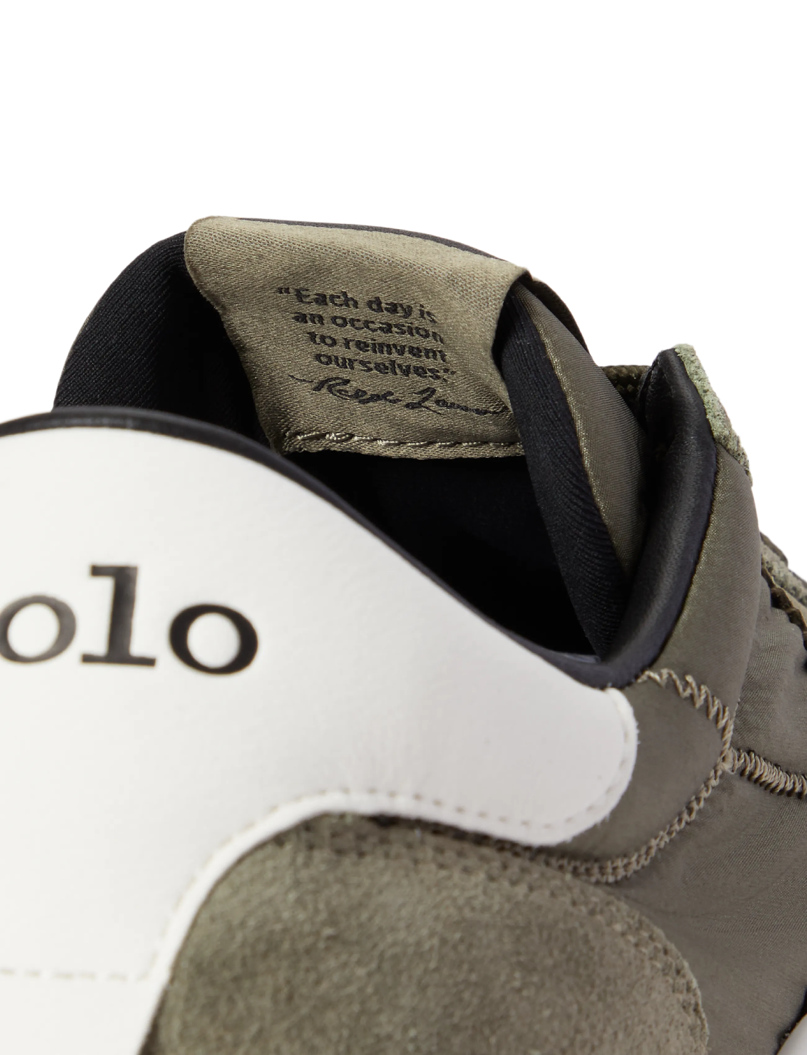 Polo Ralph Lauren - Train 89 Suede-Paneled Sneaker - lave sneakers - cruise olive - 4