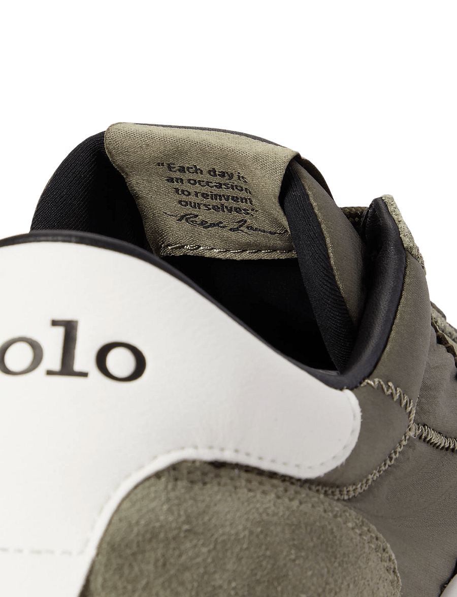 Polo Ralph Lauren - Train 89 Suede-Paneled Sneaker - lave sneakers - cruise olive - 4