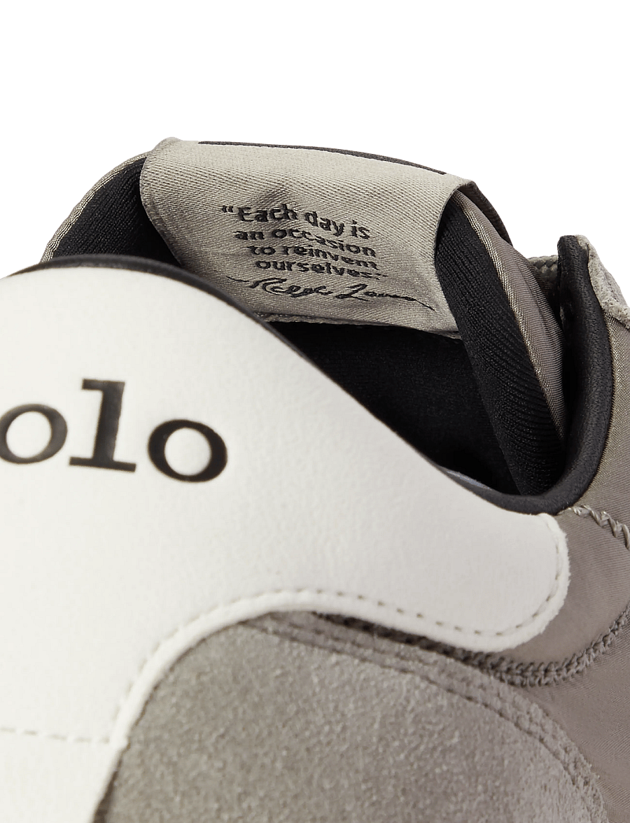 Polo Ralph Lauren - Train 89 Suede-Paneled Sneaker - low-top sneaker - earth grey - 4