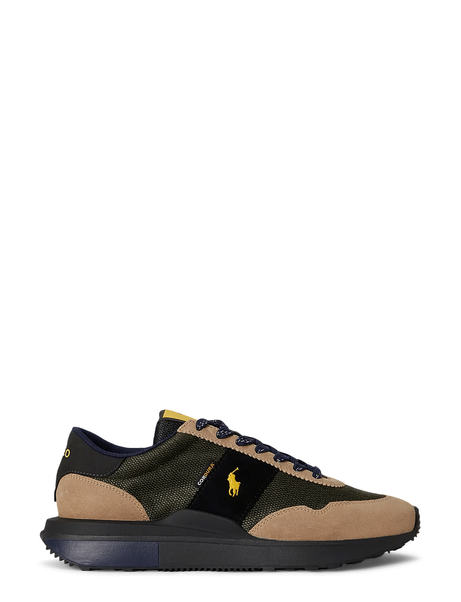 Polo Ralph Lauren - Train 89 Suede-Paneled Sneaker - lave sneakers - estate olive mult - 0