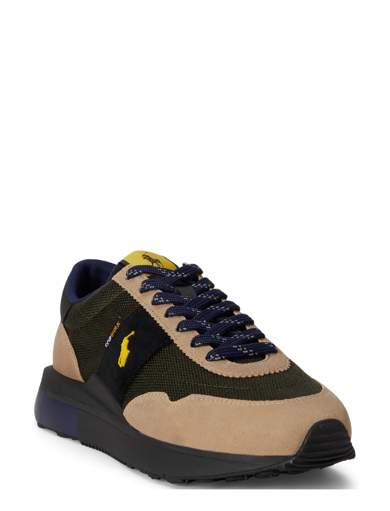 Polo Ralph Lauren - Train 89 Suede-Paneled Sneaker - lave sneakers - estate olive mult - 1