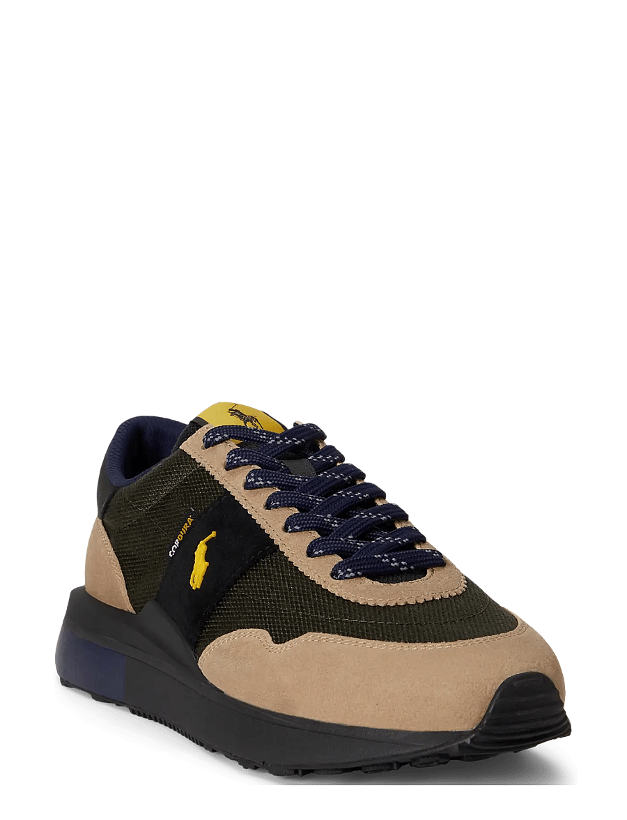 Polo Ralph Lauren - Train 89 Suede-Paneled Sneaker - lave sneakers - estate olive mult - 1