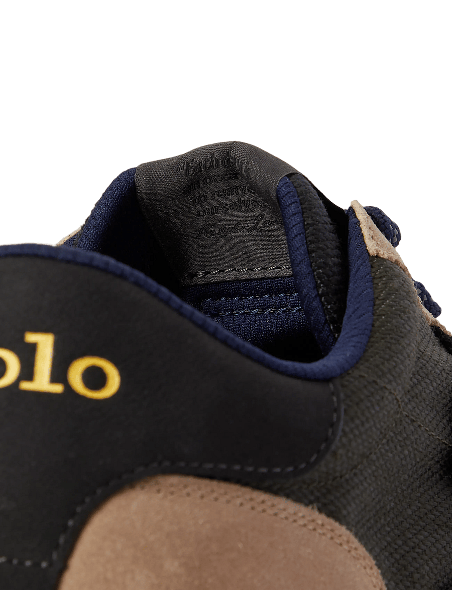 Polo Ralph Lauren - Train 89 Suede-Paneled Sneaker - lave sneakers - estate olive mult - 4
