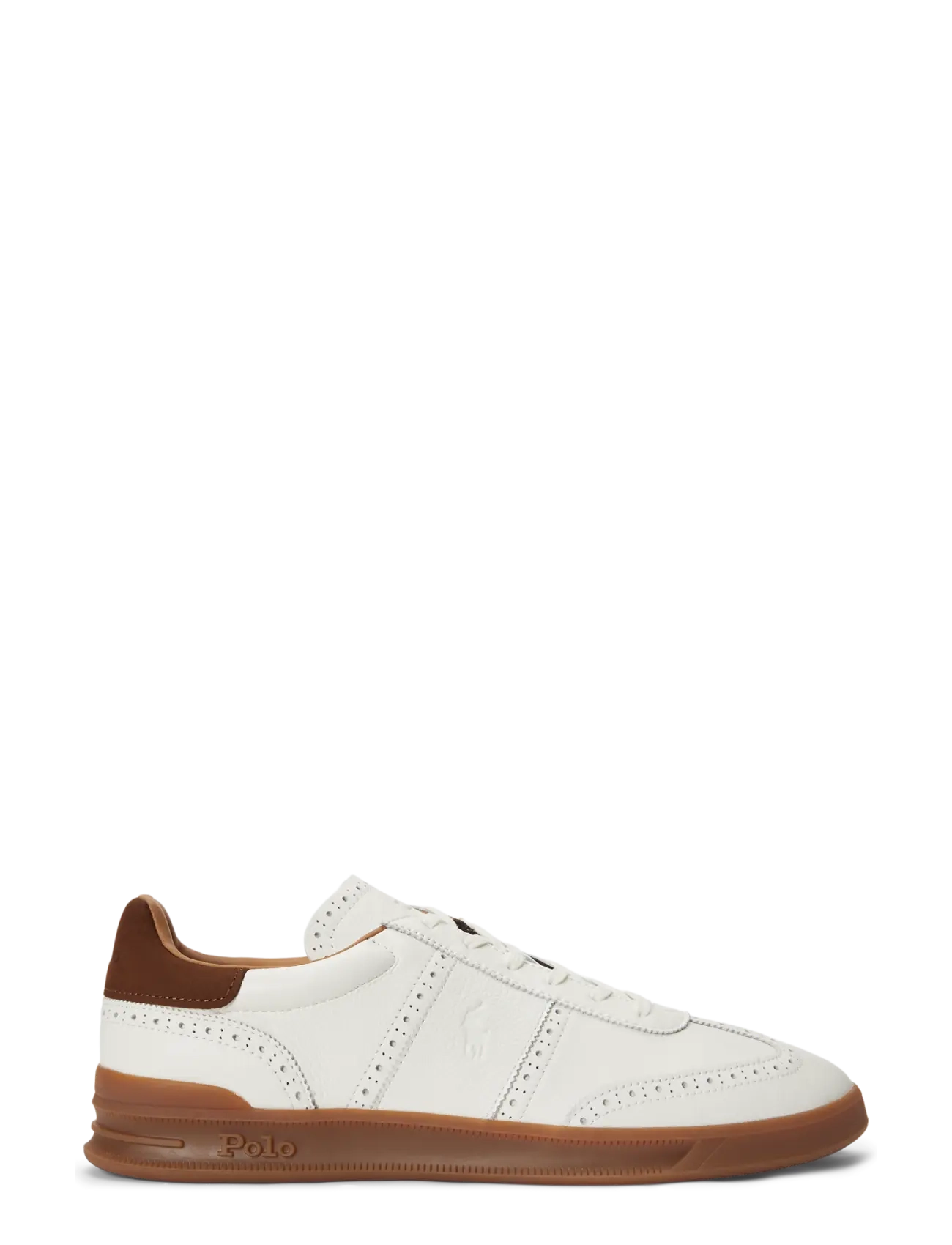 Polo Ralph Lauren Heritage Aera Leather Brogue Sneaker - Ralph Lauren - DECKWASH WHITE / white