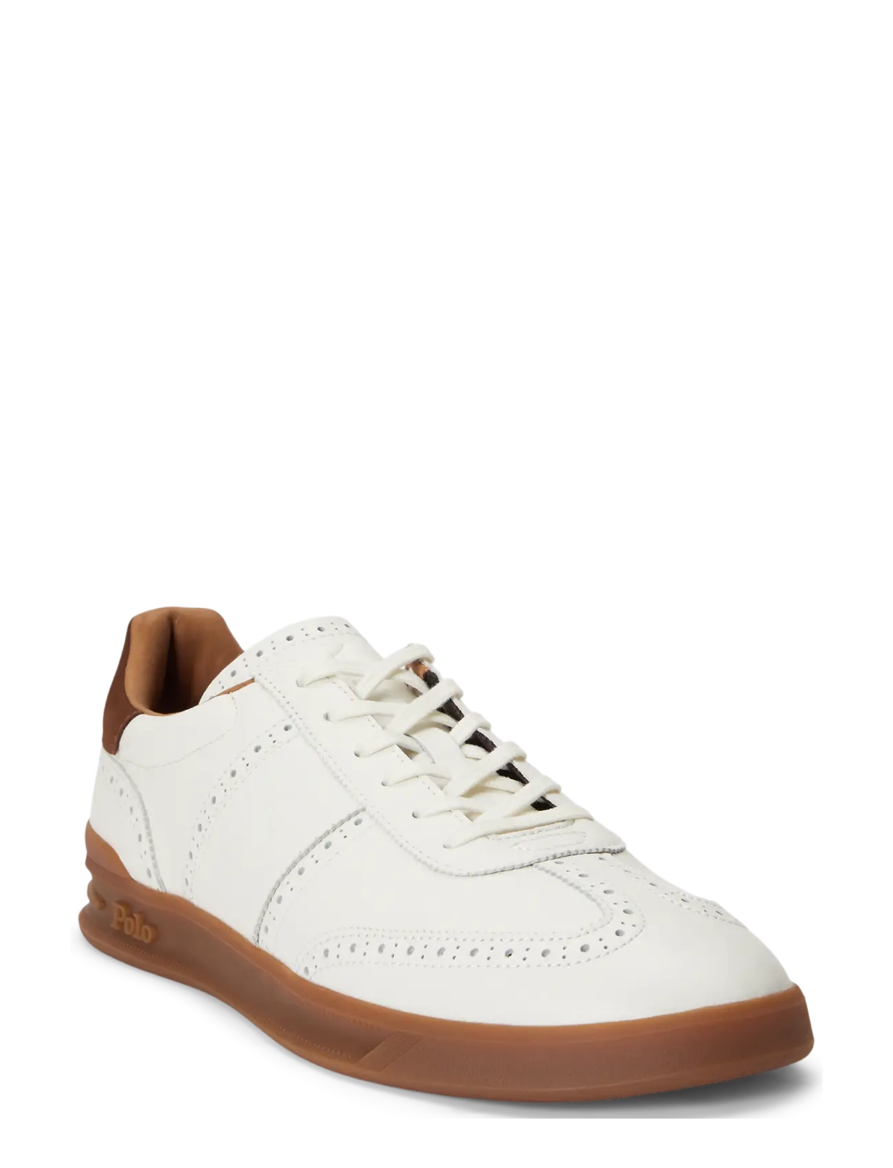 Polo Ralph Lauren - Heritage Aera Leather Brogue Sneaker - deckwash white - 2