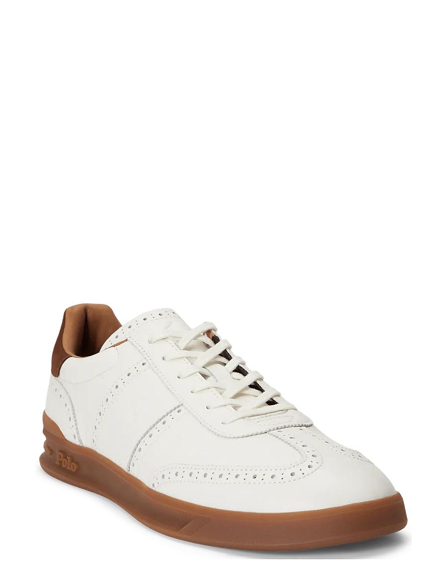 Polo Ralph Lauren - Heritage Aera Leather Brogue Sneaker - deckwash white - 2