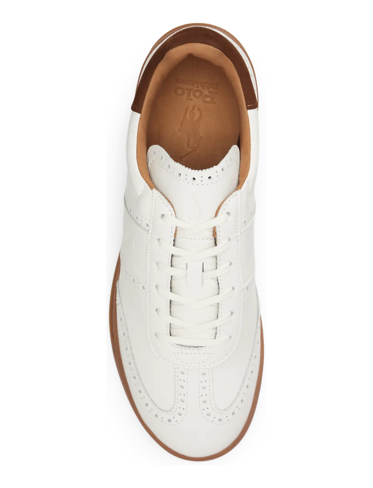 Polo Ralph Lauren - Heritage Aera Leather Brogue Sneaker - deckwash white - 3