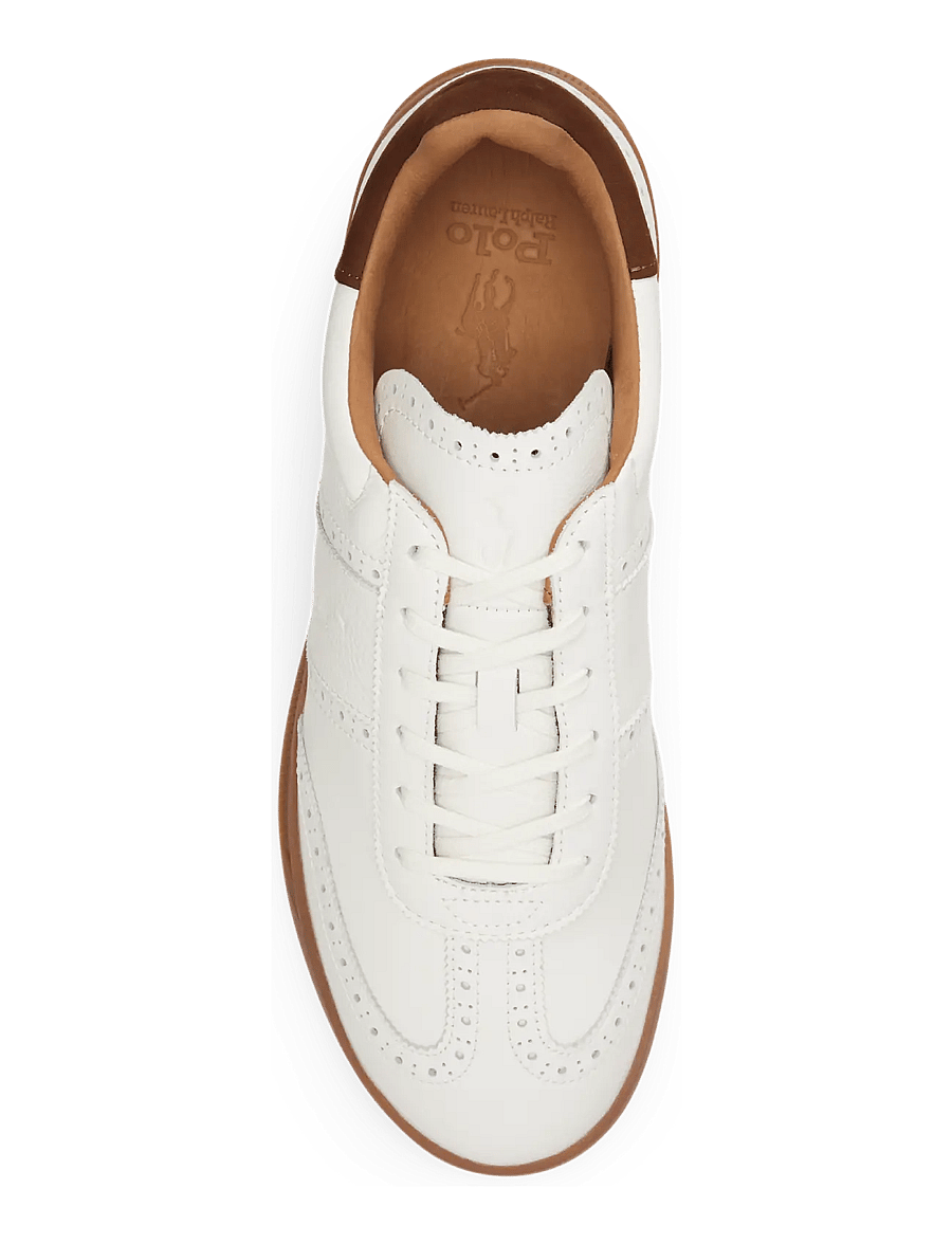 Polo Ralph Lauren - Heritage Aera Leather Brogue Sneaker - deckwash white - 3