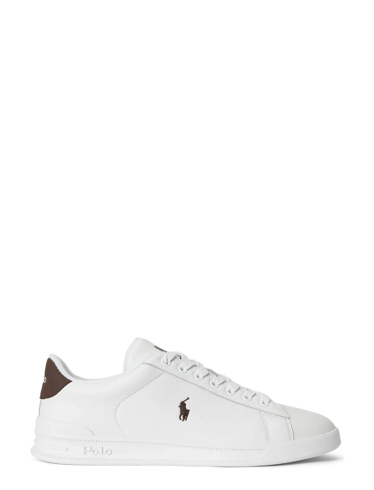 Polo Ralph Lauren Heritage Court II Leather Sneaker - Inspiration - WHITE/DARK BROWN / white