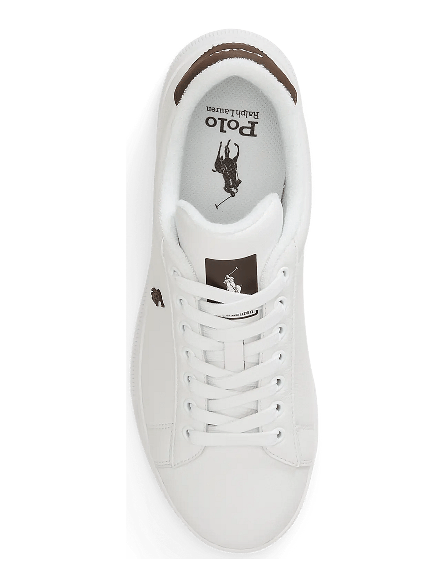 Polo Ralph Lauren - Heritage Court II Leather Sneaker - low-top sneaker - white/dark brown - 3
