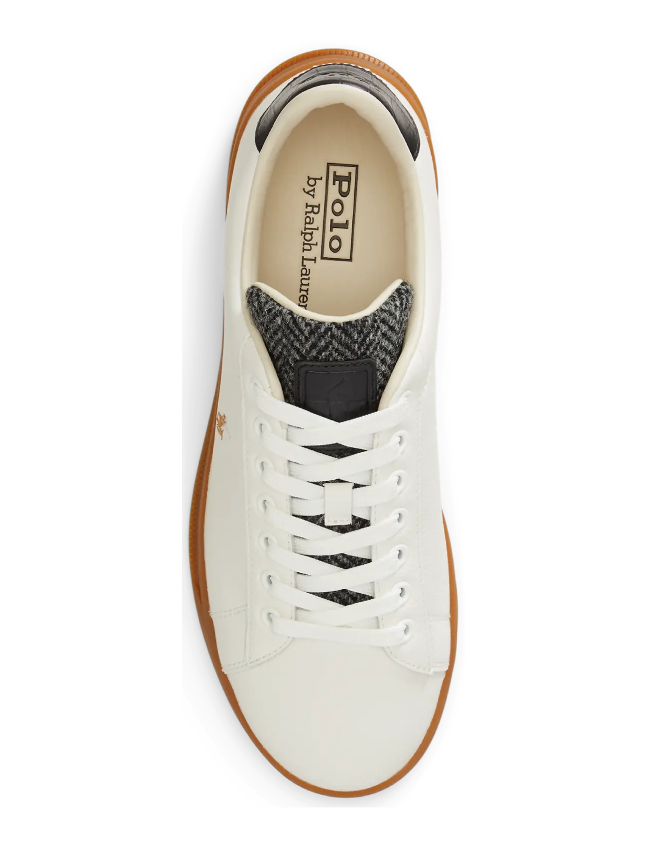 Polo Ralph Lauren - Heritage Court II Leather-Tweed Sneaker - madala säärega - deckwash white/bl - 1