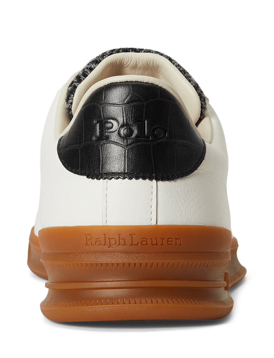 Polo Ralph Lauren - Heritage Court II Leather-Tweed Sneaker - madala säärega - deckwash white/bl - 3