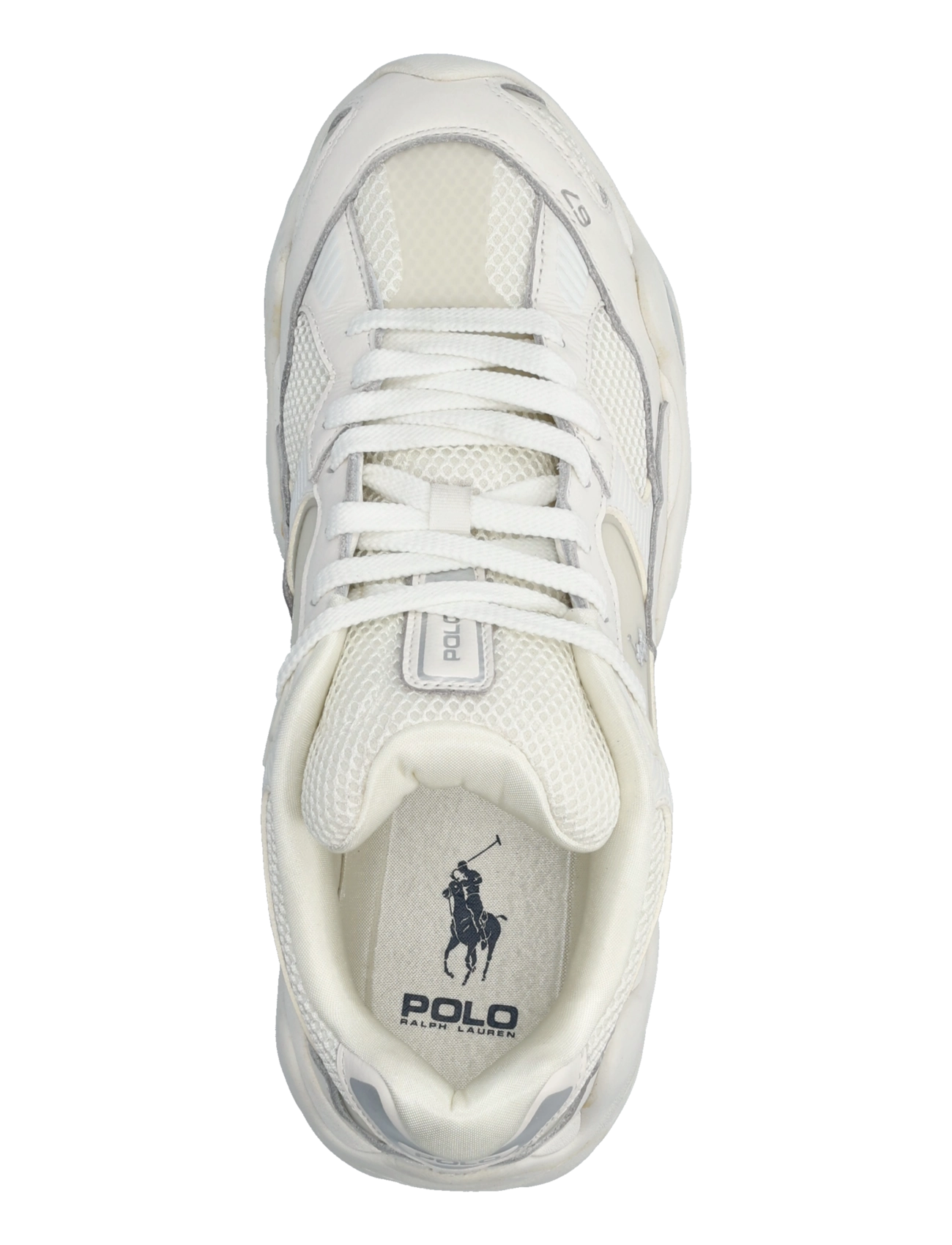 Polo Ralph Lauren - MESH/LEATHER-TRACKSTR 300-SK-LTL - low-top sneaker - deckwash white - 3