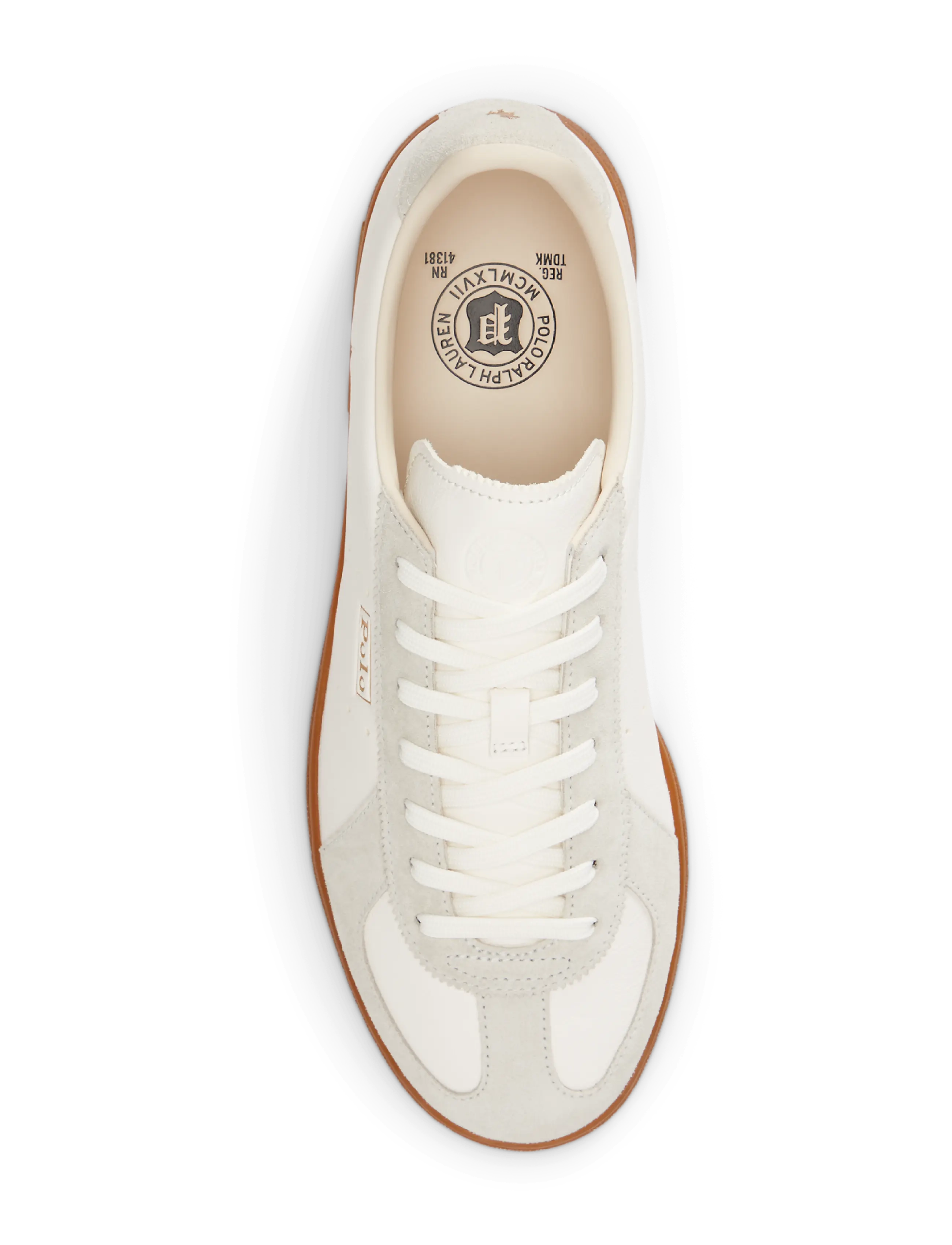 Polo Ralph Lauren - Bedford Dress Leather-Suede Sneaker - deckwash white/gr - 1