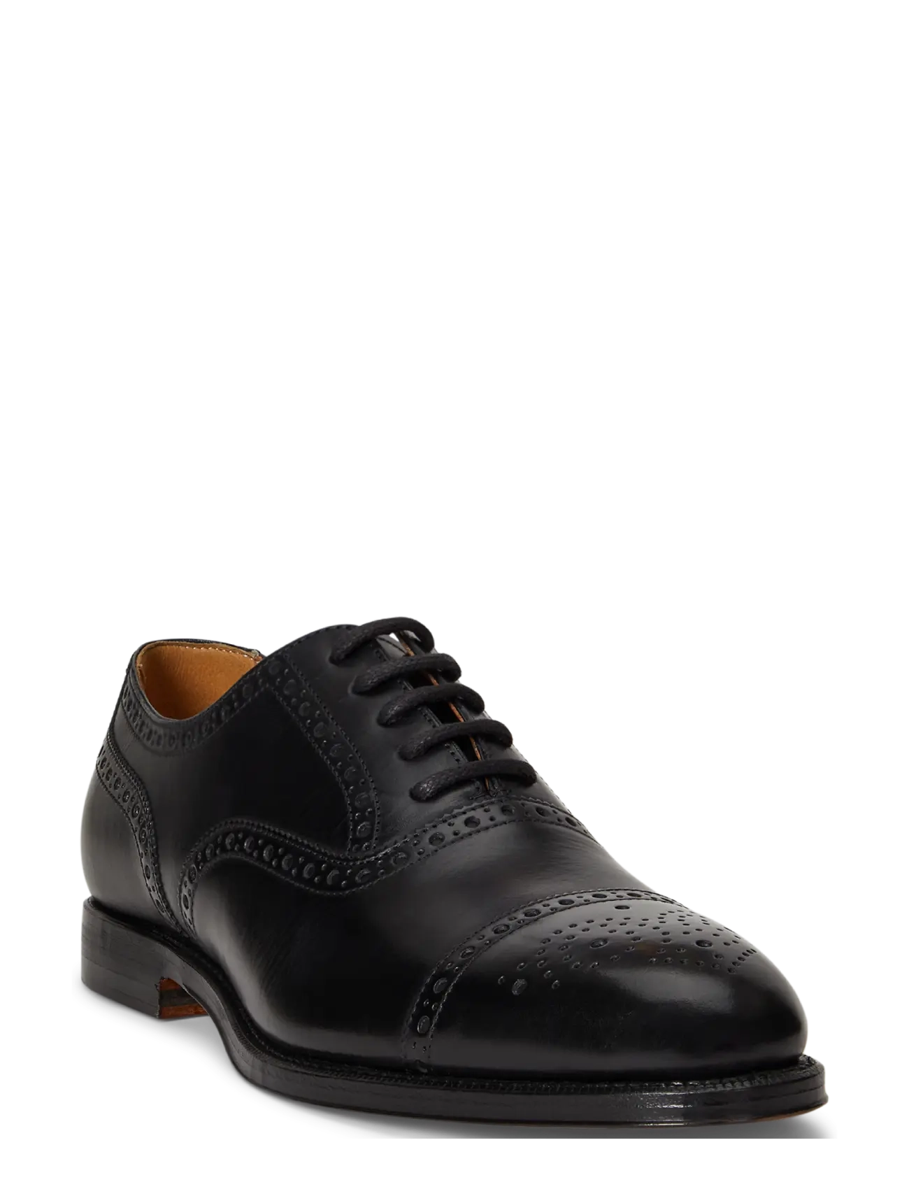 Polo Ralph Lauren Maestra Calfskin Cap-Toe Shoe, 41, Business, Schwarz - Brogues, Männerswear