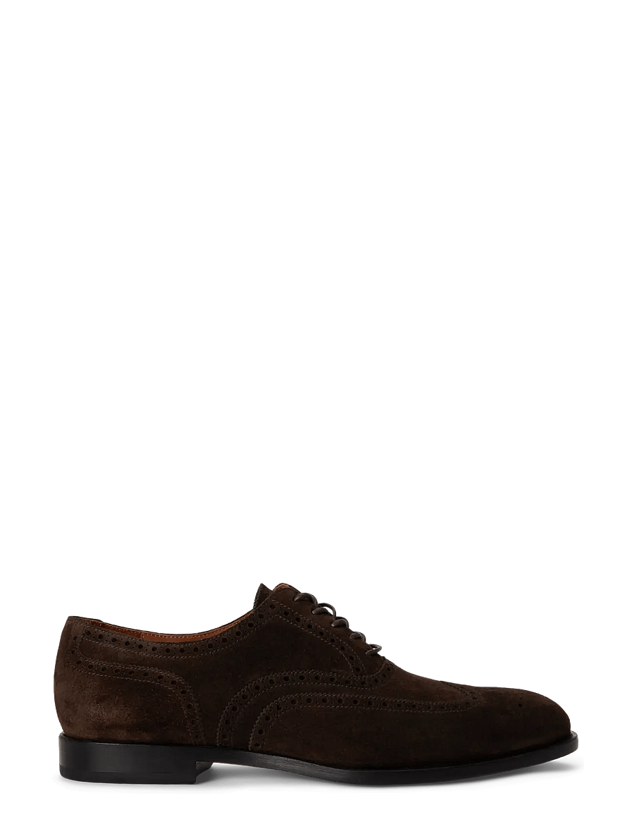 Polo Ralph Lauren - Owen Suede Wingtip Shoe - lackschuhe - dark chocolate - 0