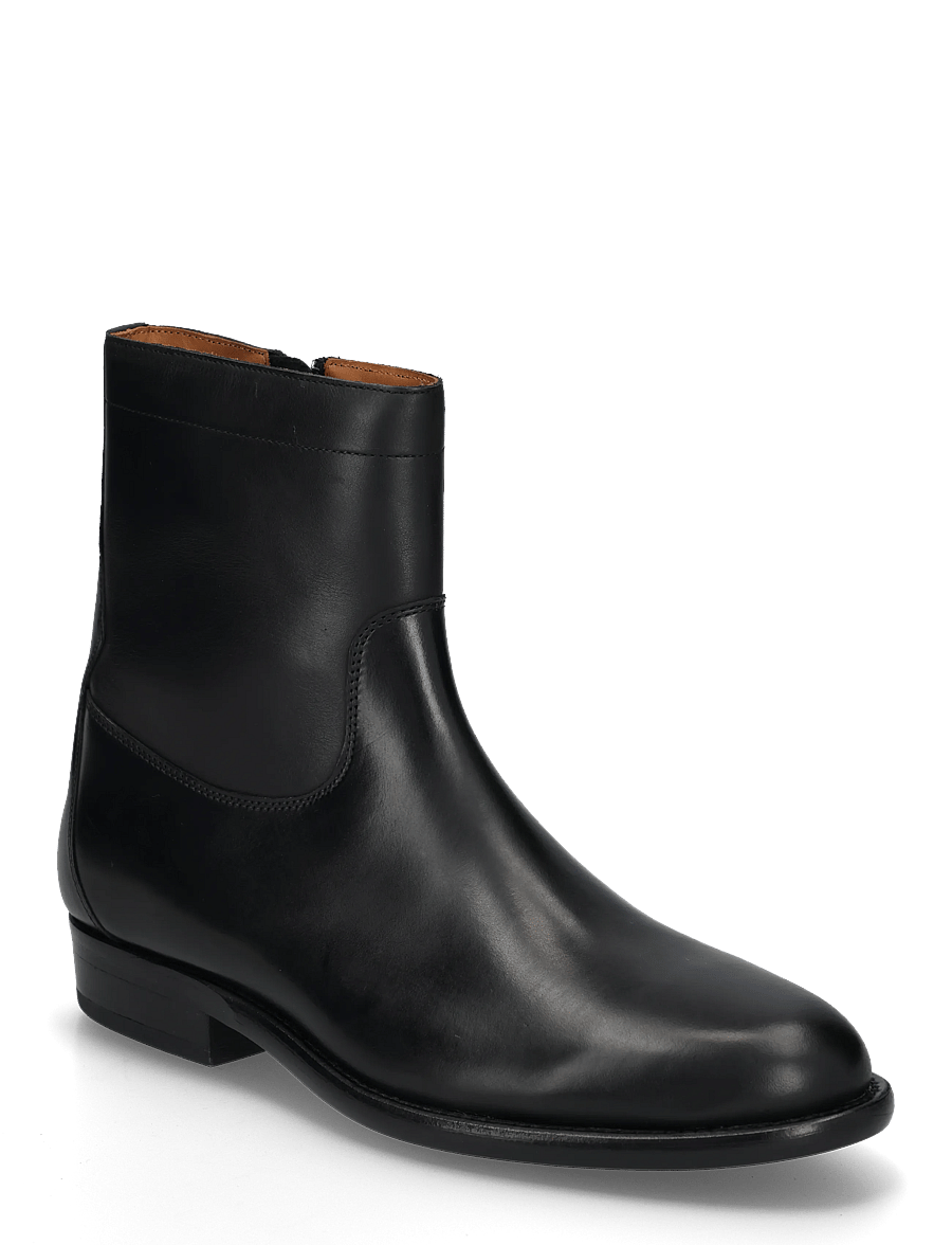 Polo Ralph Lauren - Owen Leather Zip Ankle Boot - chelsea boots - black - 0
