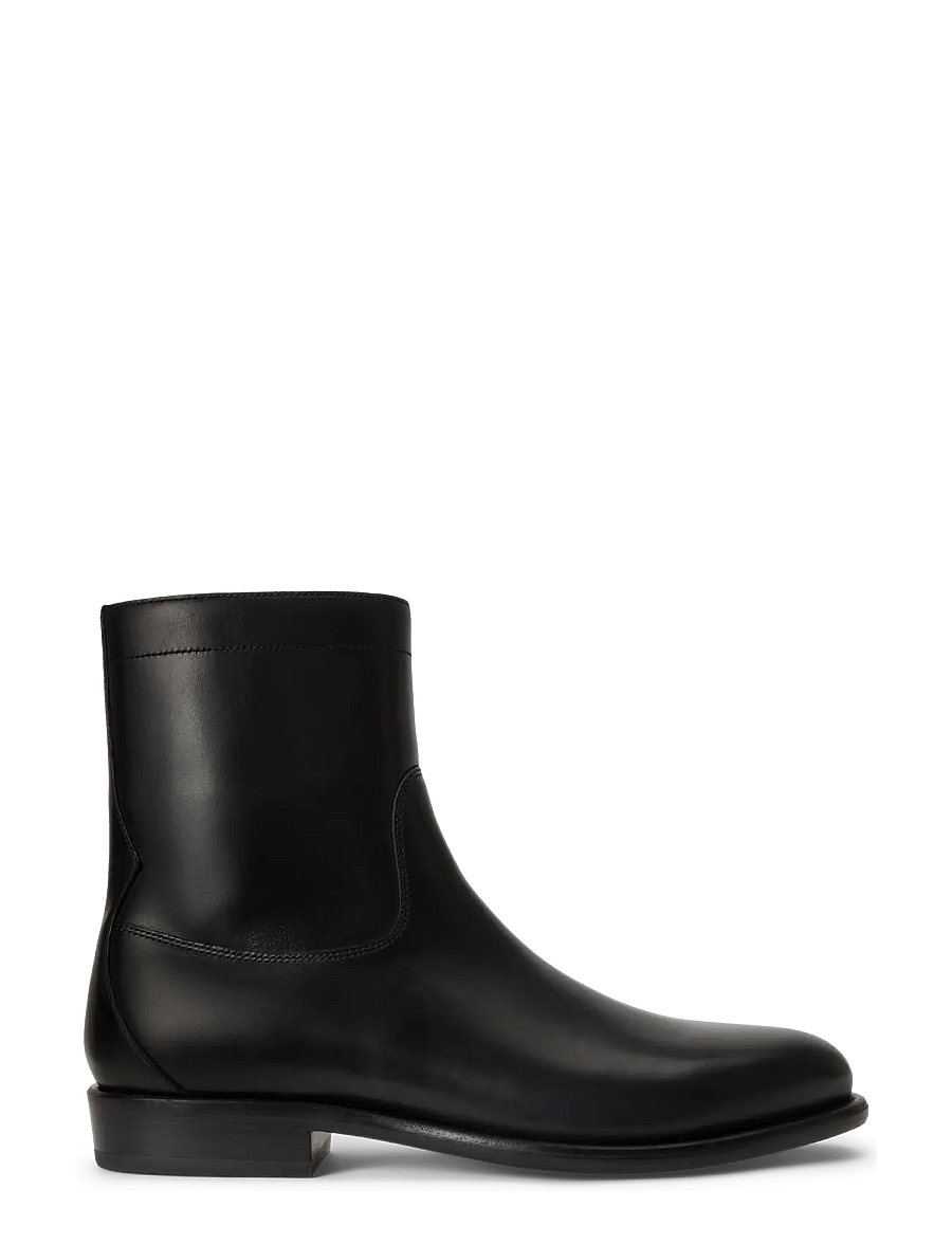 Polo Ralph Lauren - Owen Leather Zip Ankle Boot - black - 0