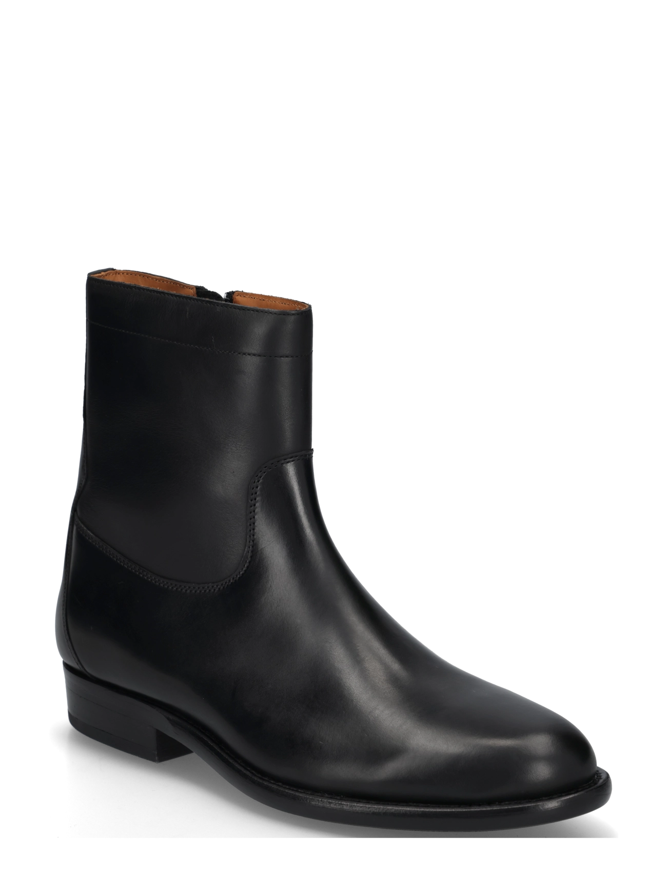 Polo Ralph Lauren Owen Leather Zip Ankle Boot - Streetstyle - BLACK / black