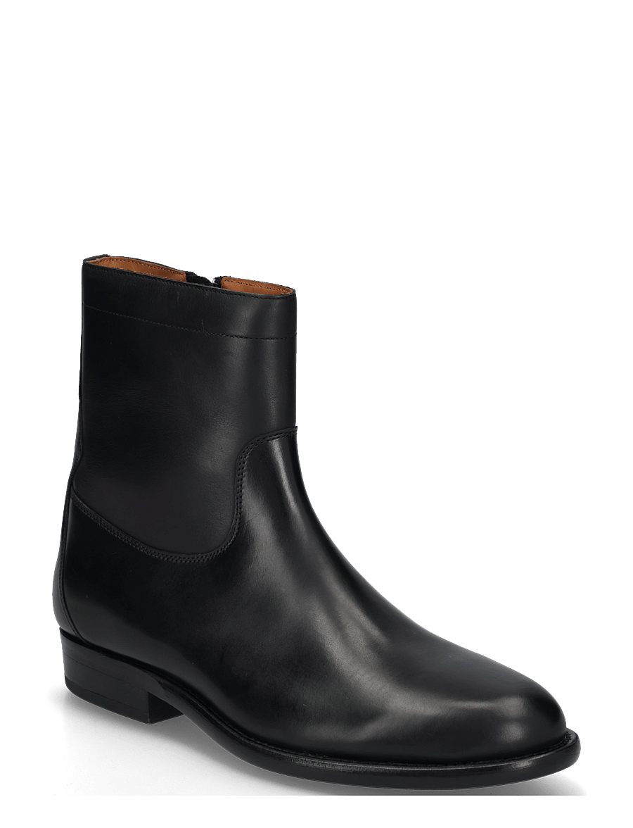 Polo Ralph Lauren - Owen Leather Zip Ankle Boot - chelsea-saapad - black - 0