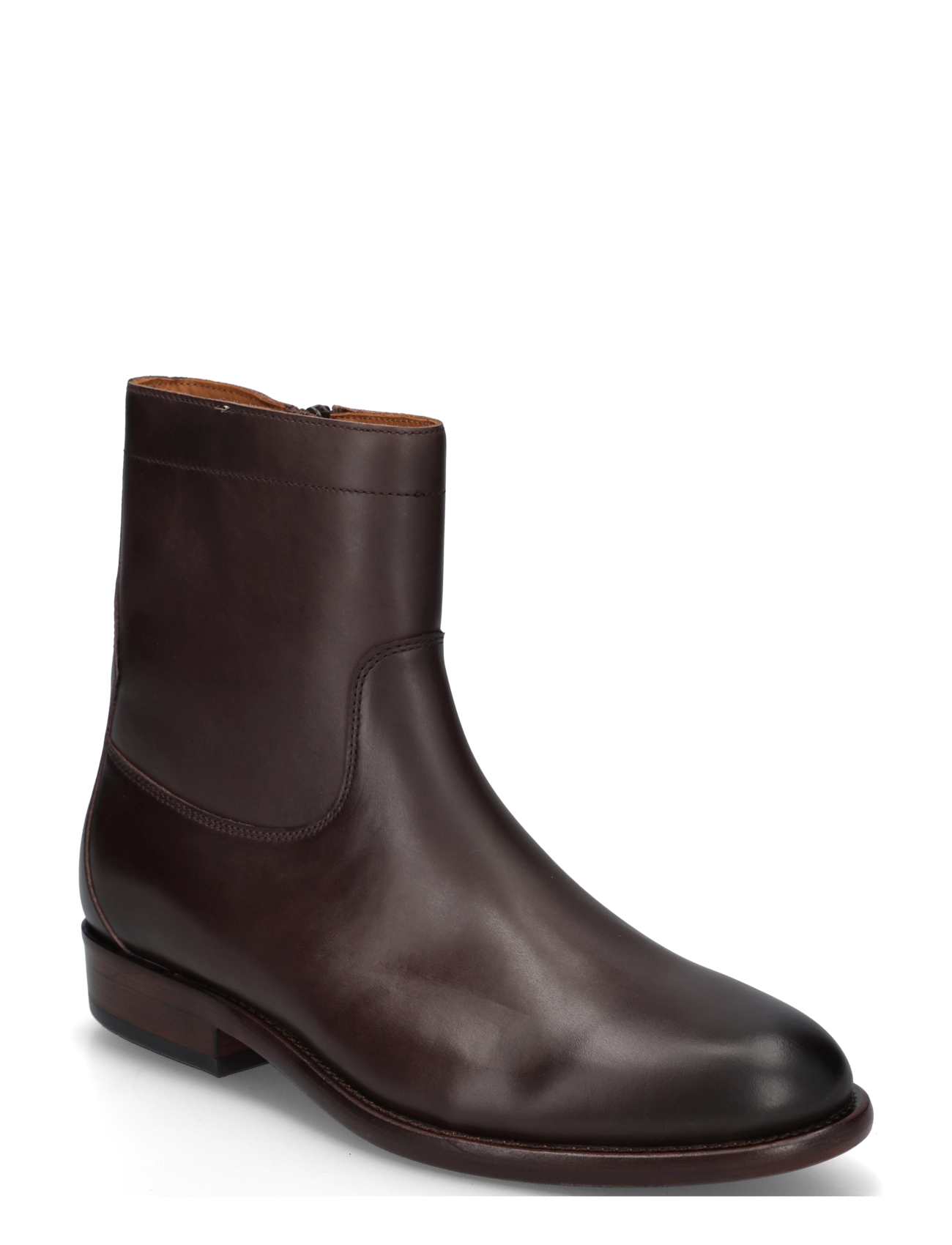 Polo Ralph Lauren Owen Leather Zip Ankle Boot - Chelsea boots - DARK BROWN / brown