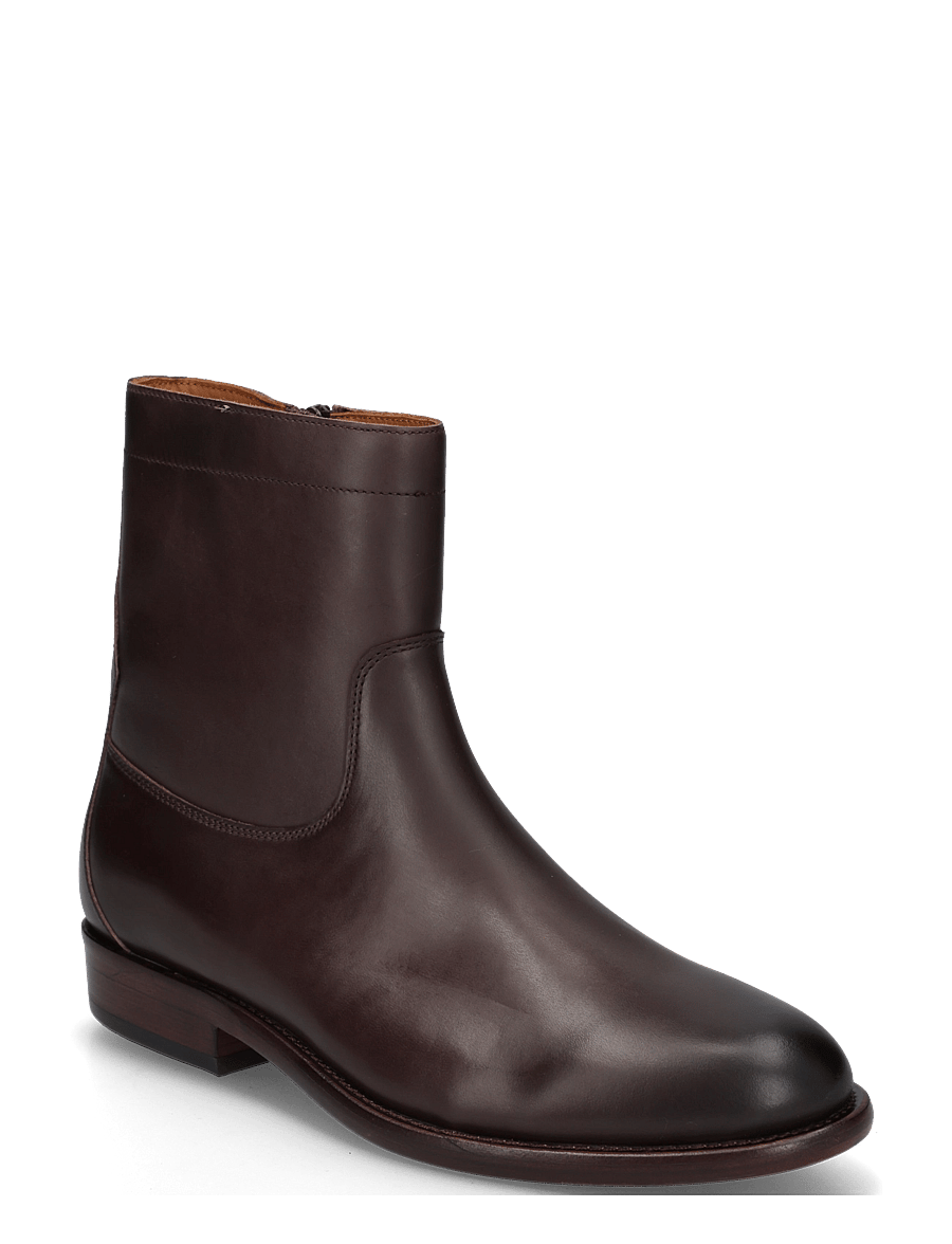 Polo Ralph Lauren - Owen Leather Zip Ankle Boot - chelsea boots - dark brown - 0