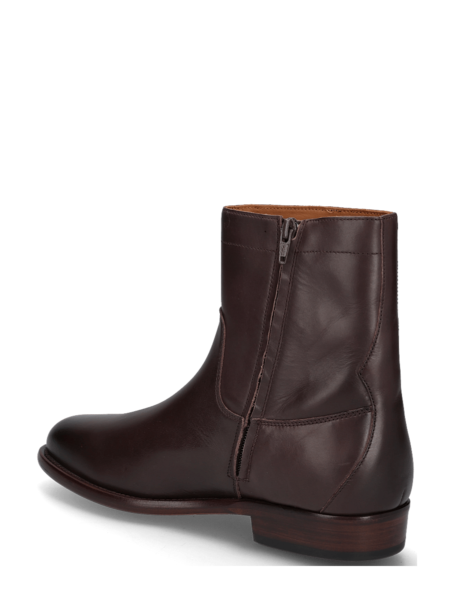 Polo Ralph Lauren - Owen Leather Zip Ankle Boot - chelsea boots - dark brown - 1