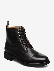 Bryson Cap-Toe Leather Boot - BLACK