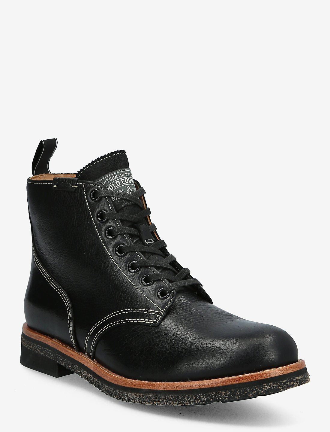 Polo top leather boots