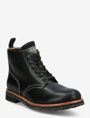 Polo Ralph Lauren - Tumbled Leather Boot - Šņorējami - black - 0