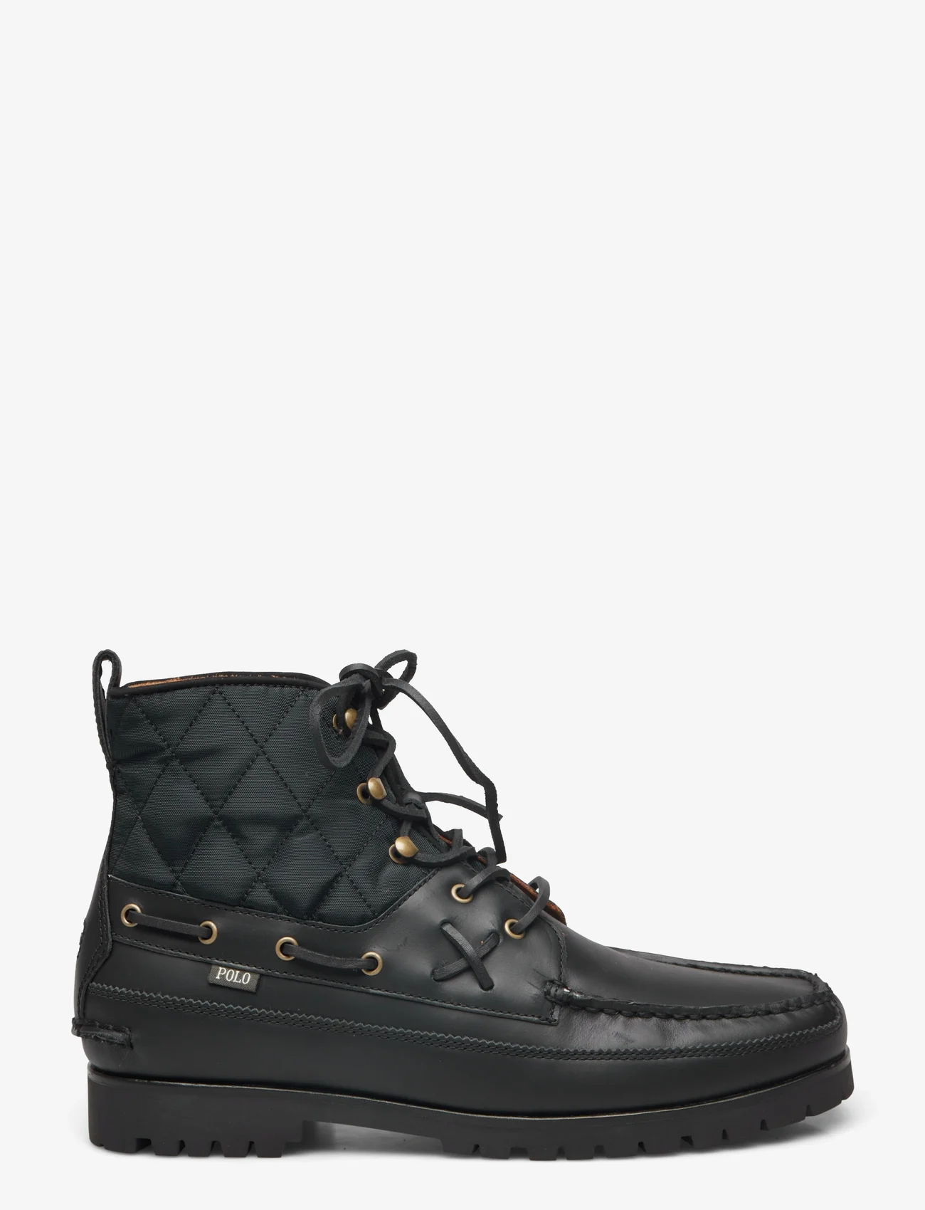 Polo Ralph Lauren - Ranger Mid Leather & Quilted Canvas Boot - suvarstomieji batai - black - 1