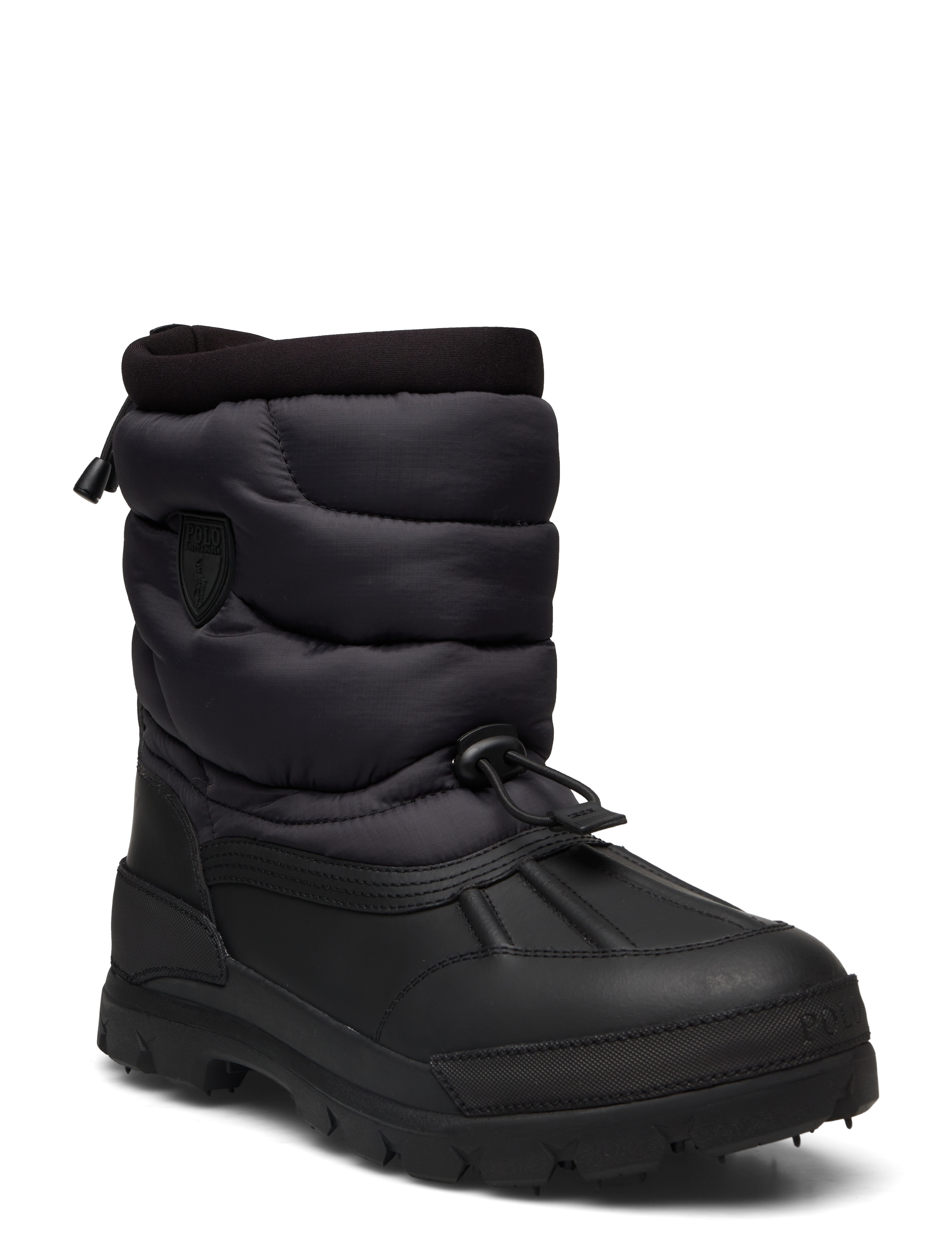 Polo Ralph Lauren Oslo Quilted Ripstop & Leather Boot - Winterstiefel - BLACK / black