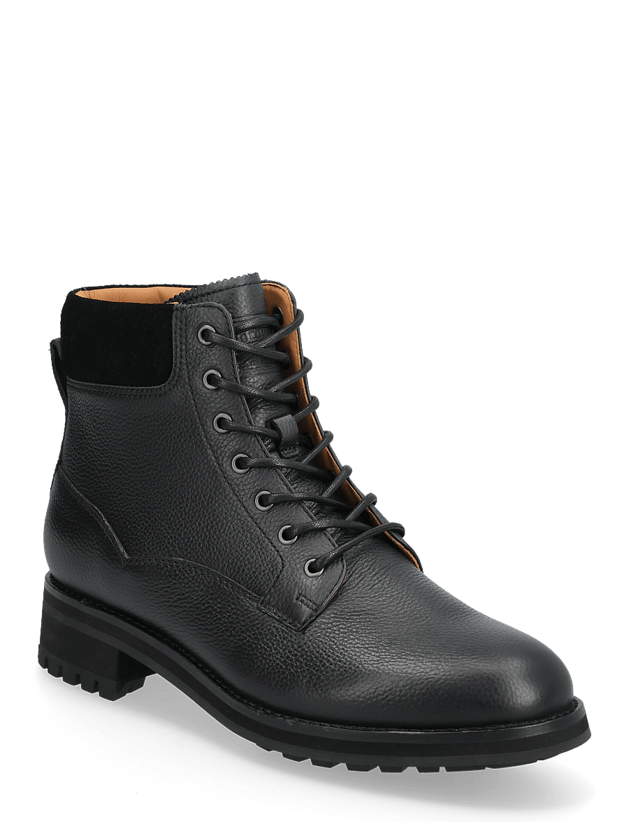 Polo Ralph Lauren - Bryson Mid Leather Field Boot - Šņorējami zābaki - black - 0