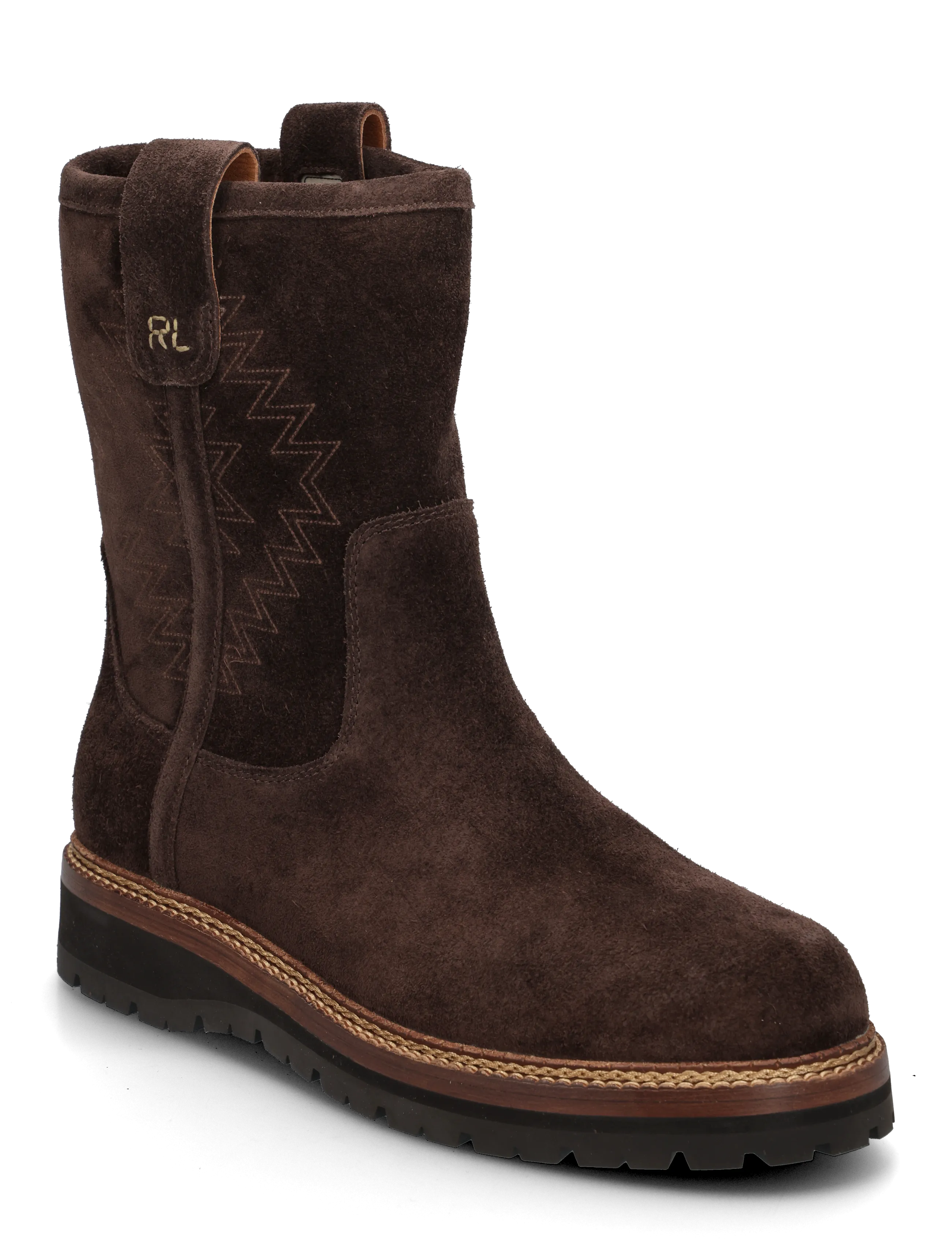Polo Ralph Lauren Alpine Suede Pull-On Boot - Boots - DARK CHOCOLATE / brown